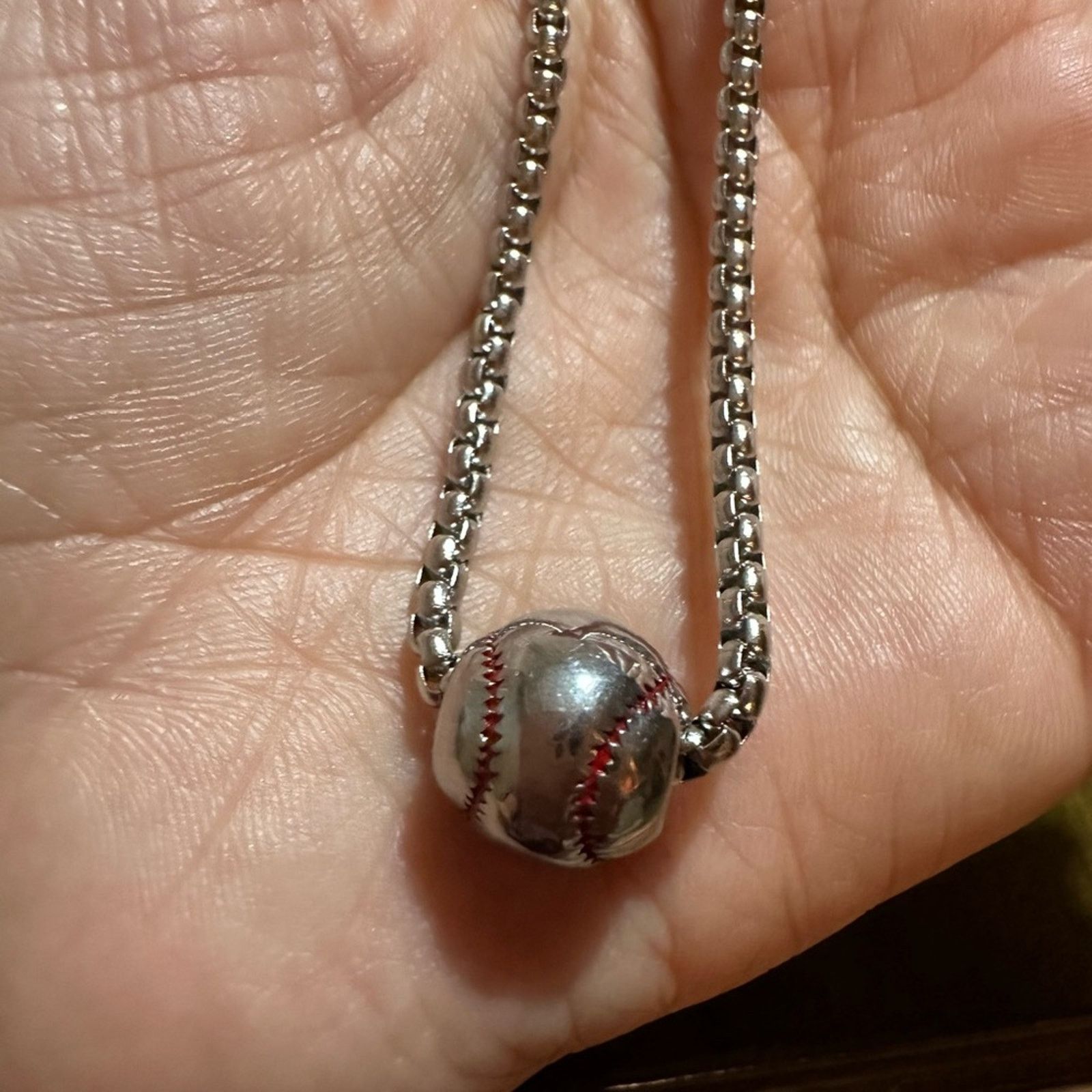 Other Stainless Steel Baseball Necklace for Men Women Gold 24” Size ONE SIZE - 6 Thumbnail