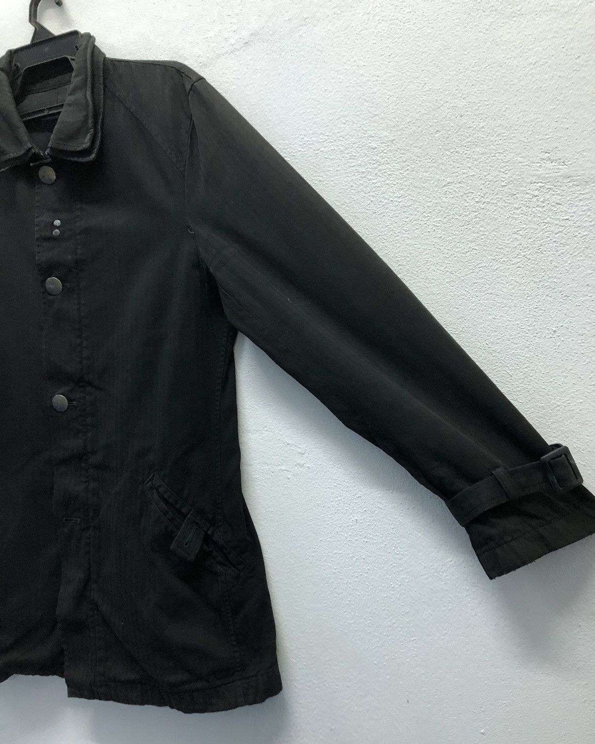 Japanese Brand PPFM Black Cotton Work Jacket – Minimalist Utility Style Size L / US 10 / IT 46 - 5 Thumbnail