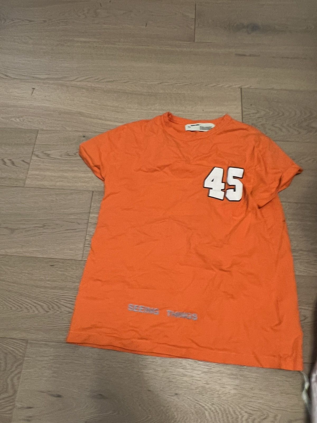 image of Off White Surreal T Shirt Send Offers in Orange, Men's (Size 2XS)