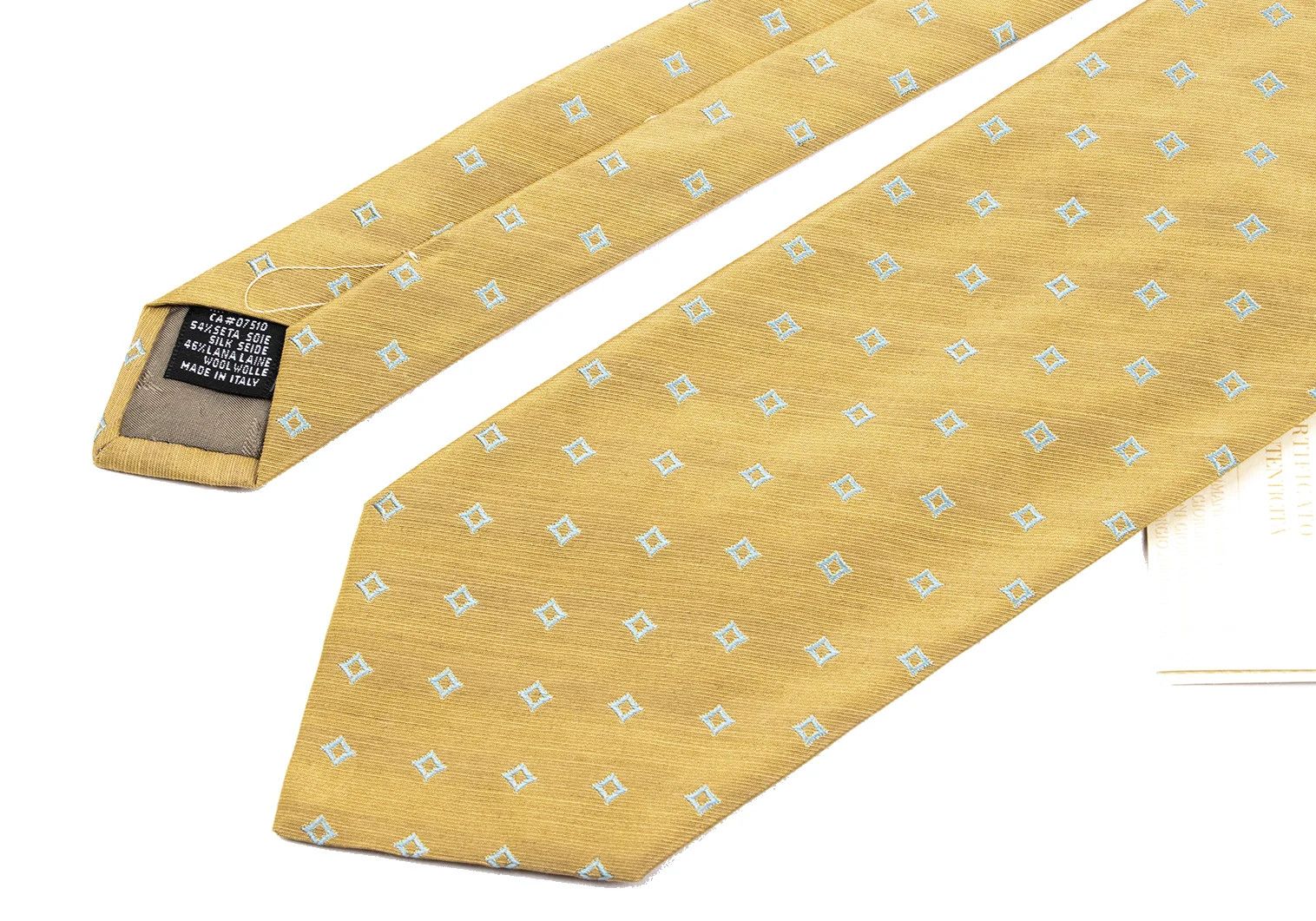 Emporio Armani Square Jacquard Silk Tie in Yellow Size ONE SIZE - 3 Thumbnail