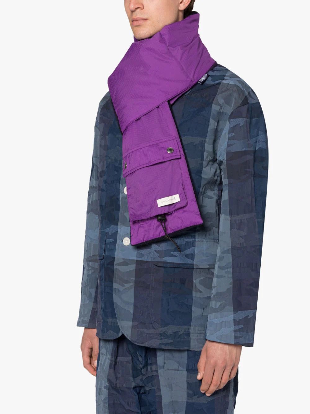 Mackintosh o1mle0424 Size: OS Fleece Scarf in Navy/Purple Size ONE SIZE - 3 Thumbnail