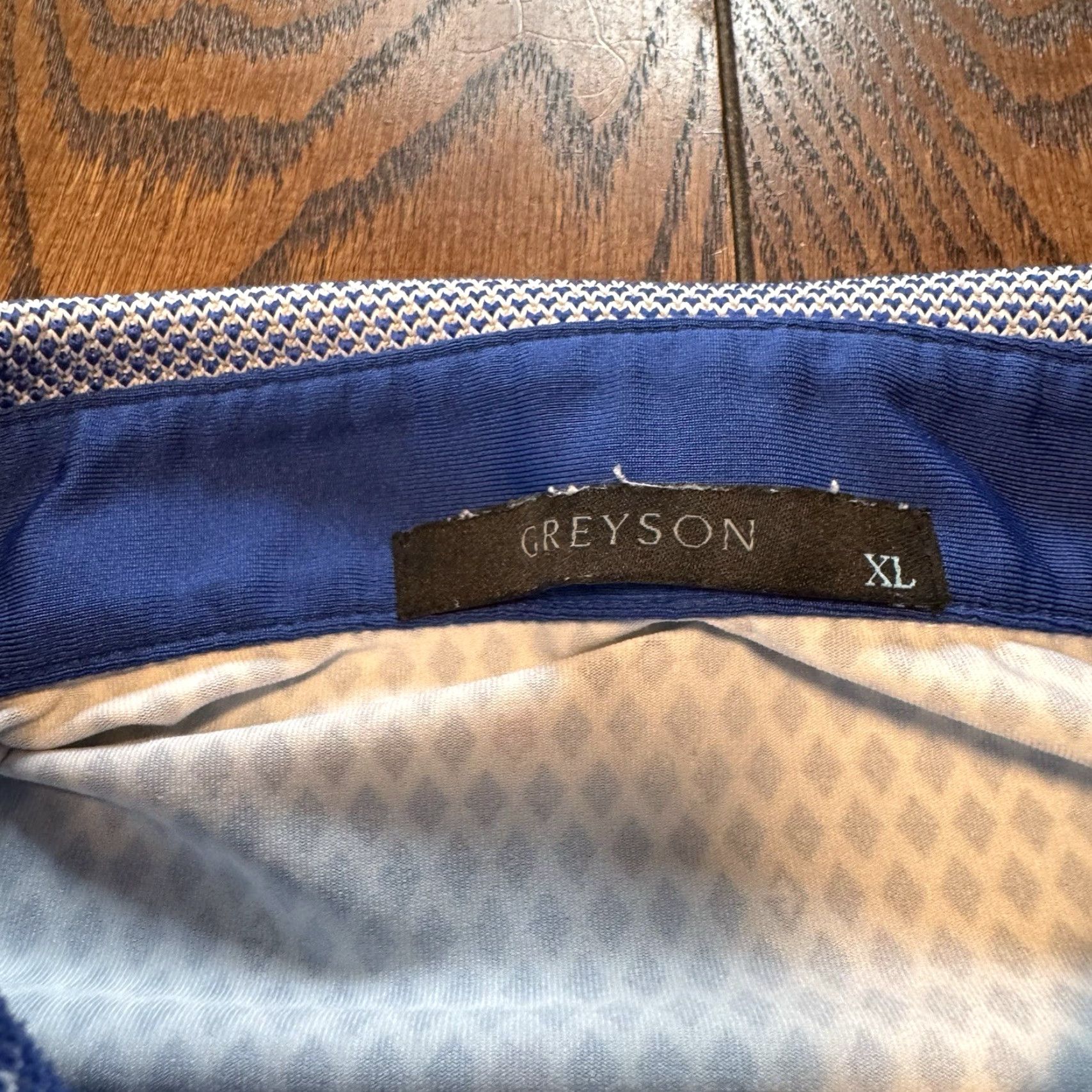 Greyson Polo Shirt Mens XL Teal Golf Pete Dye Golf Club Geometric Short Sleeve Athletic Brand: Greyson (No extra)