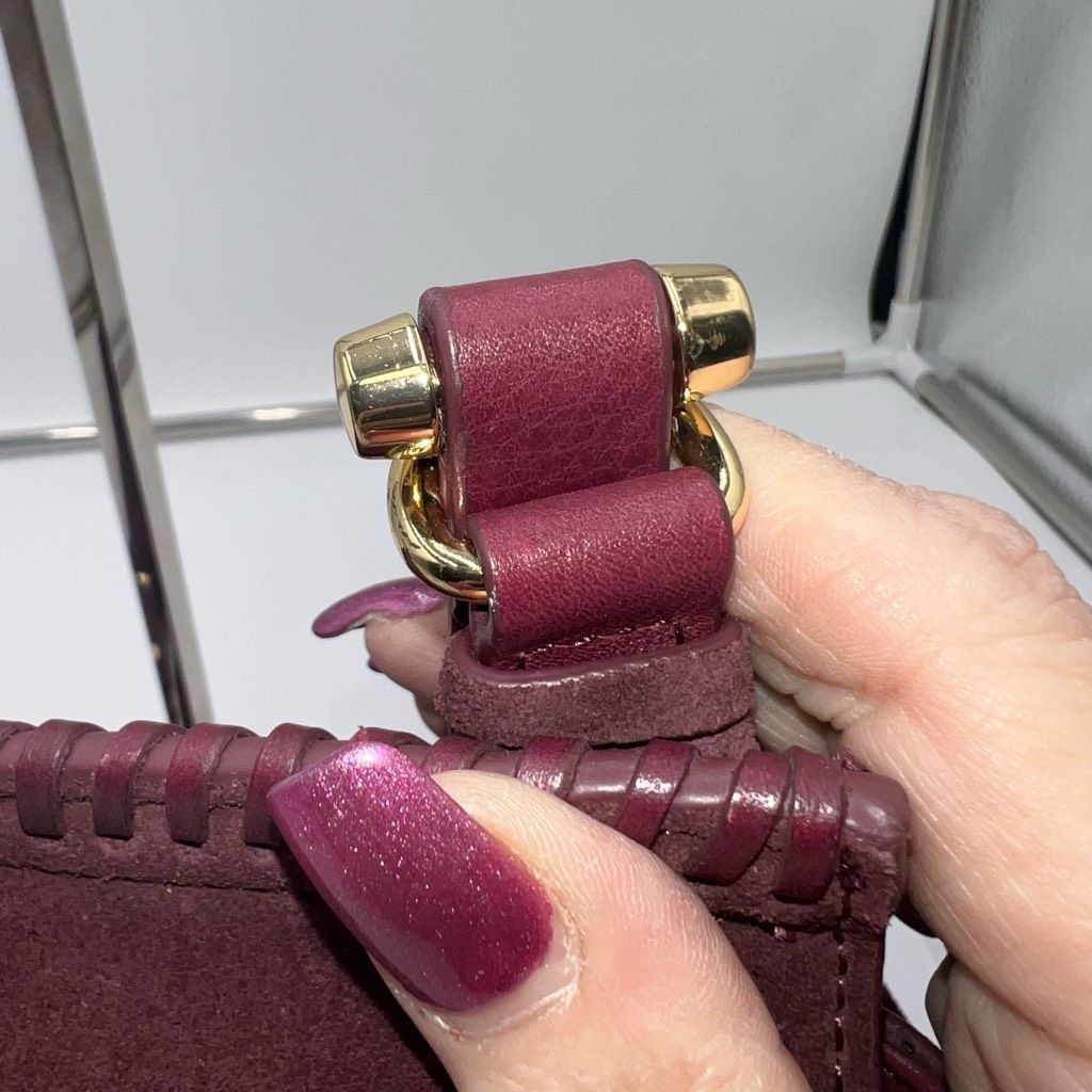 Vince Camuto Vince Camuto Deep Eggplant Purple Suede & Leather Saddle Bag Size ONE SIZE - 7 Thumbnail