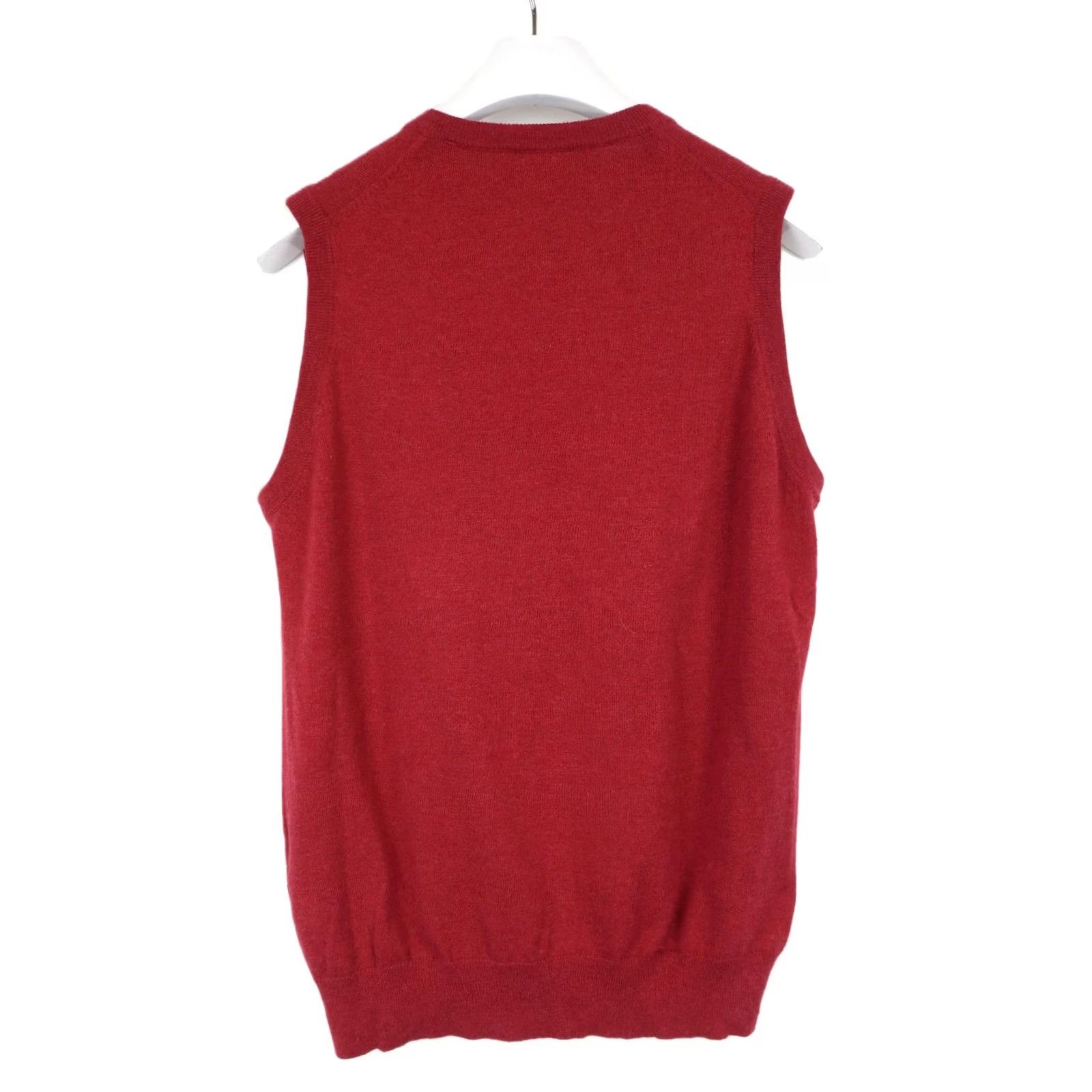 Gant GANT Cotton Wool Waistcoat Mens LARGE Sleeveless Red Knitted V-neck Logo Size US L / EU 52-54 / 3 - 2 Thumbnail