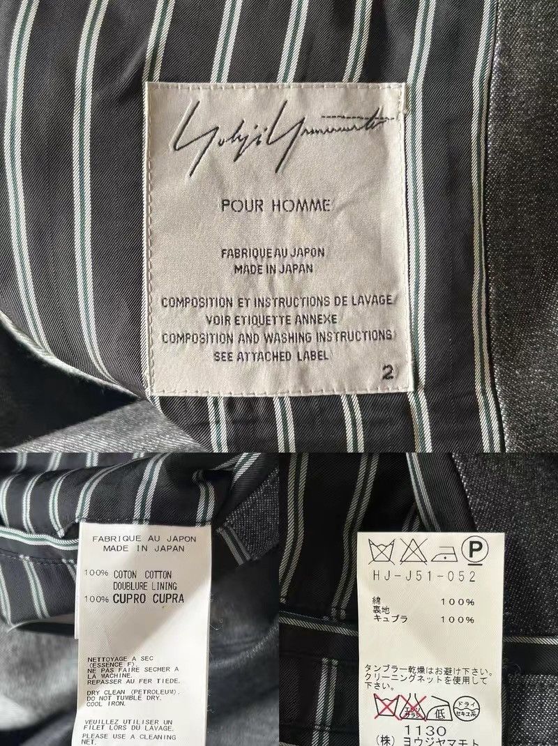 Yohji Yamamoto Yohji Yamamoto 10SS Striped Sleeve White-Stitch Blazer Size 40R - 8 Thumbnail
