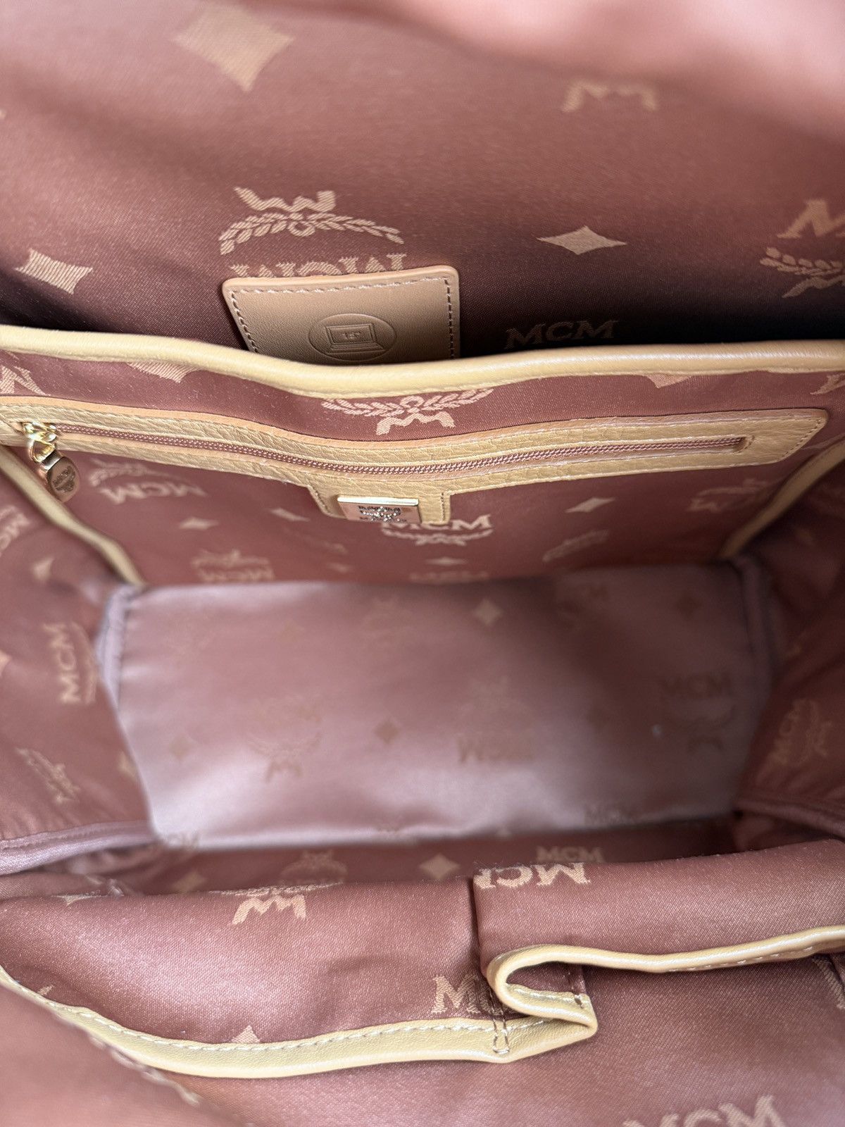 MCM MCM Visetos Backpack in Cognac Size ONE SIZE - 11 Thumbnail