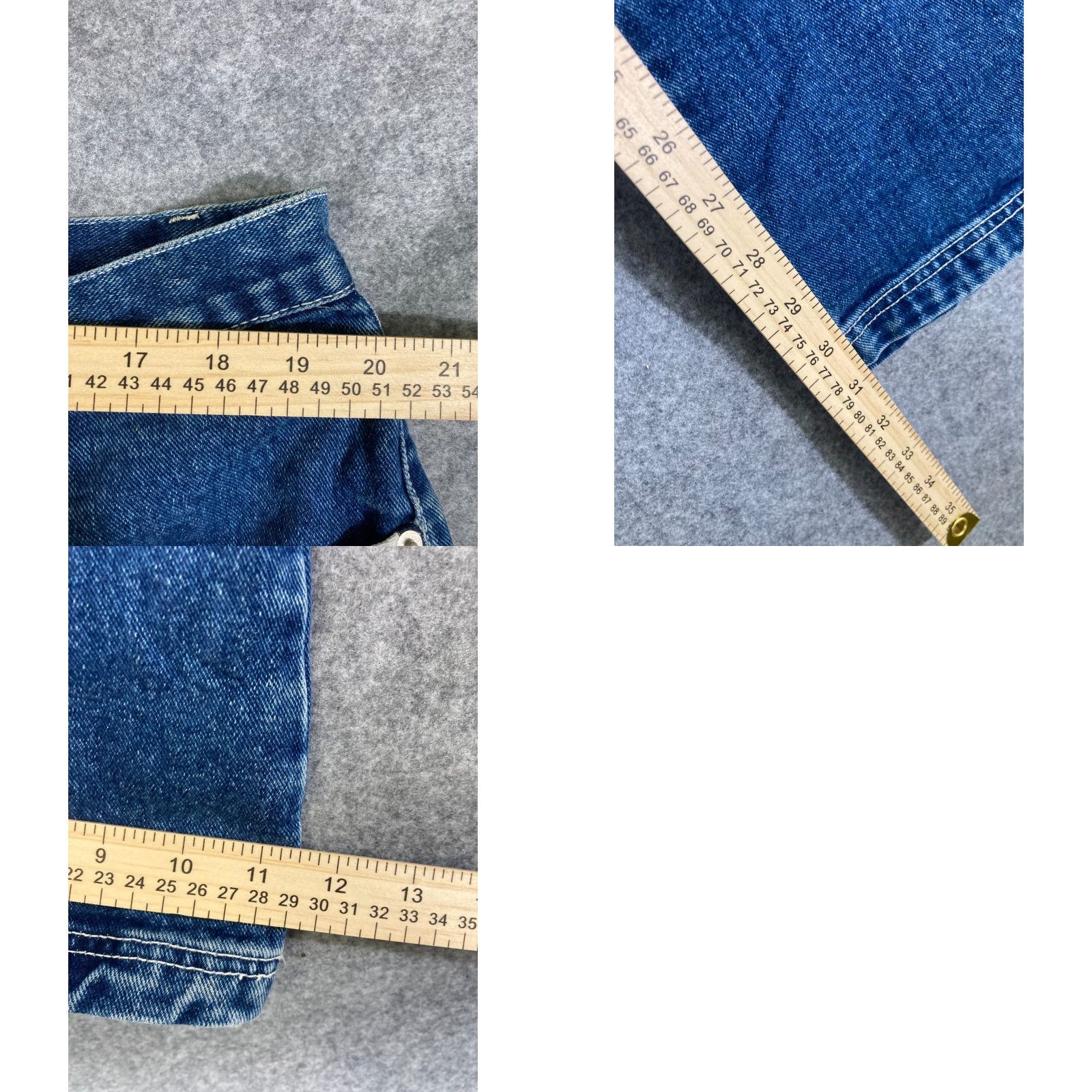 Denime Revolt Bootcut Jeans 22 Blue Denim Striped Straight Leg Waistband Pockets Womens Size 40" / US 18 - 9 Thumbnail