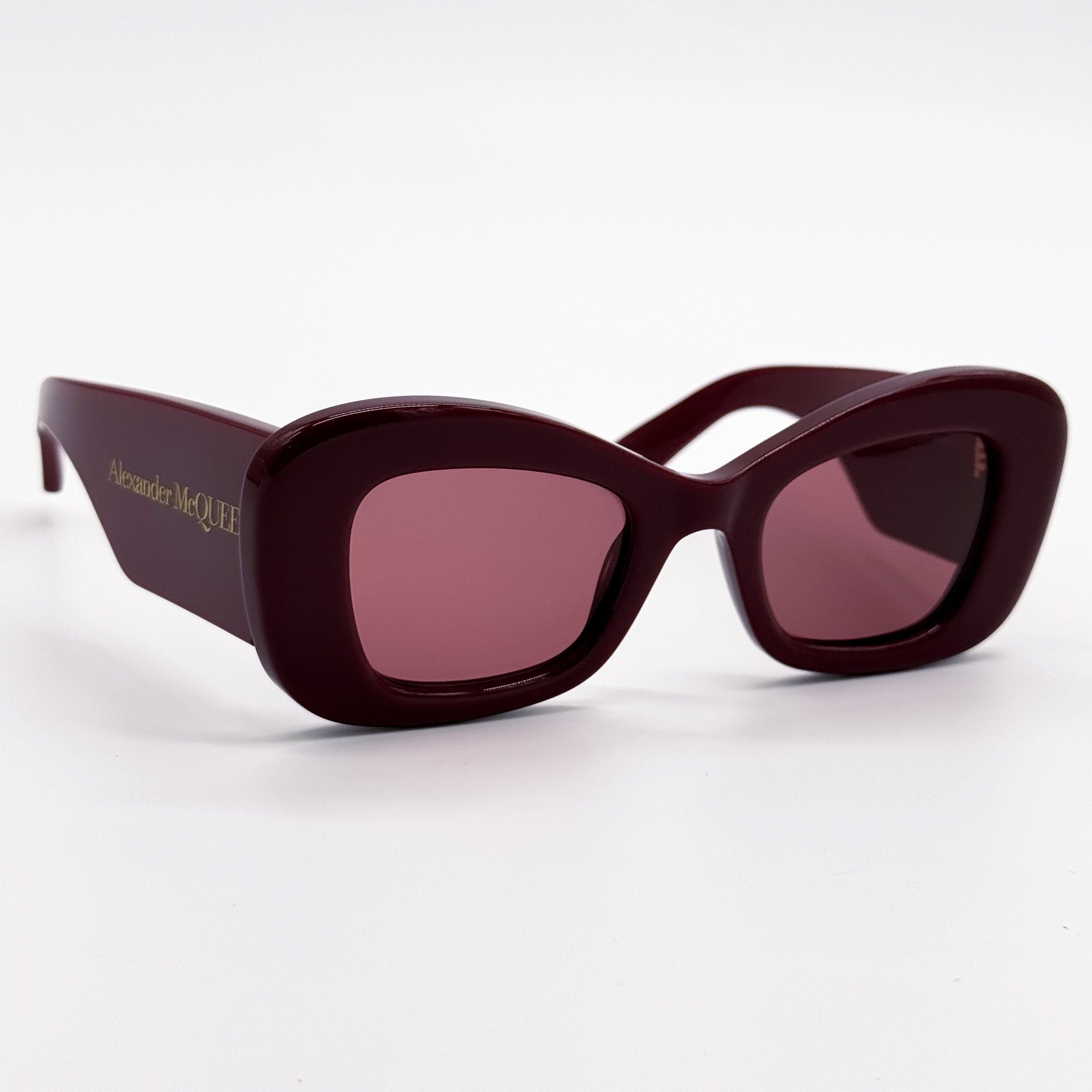 Alexander McQueen NEW ALEXANDER MCQUEEN AM0434S 006 WOMEN BURGUNDY SUNGLASSES Size ONE SIZE - 2 Thumbnail