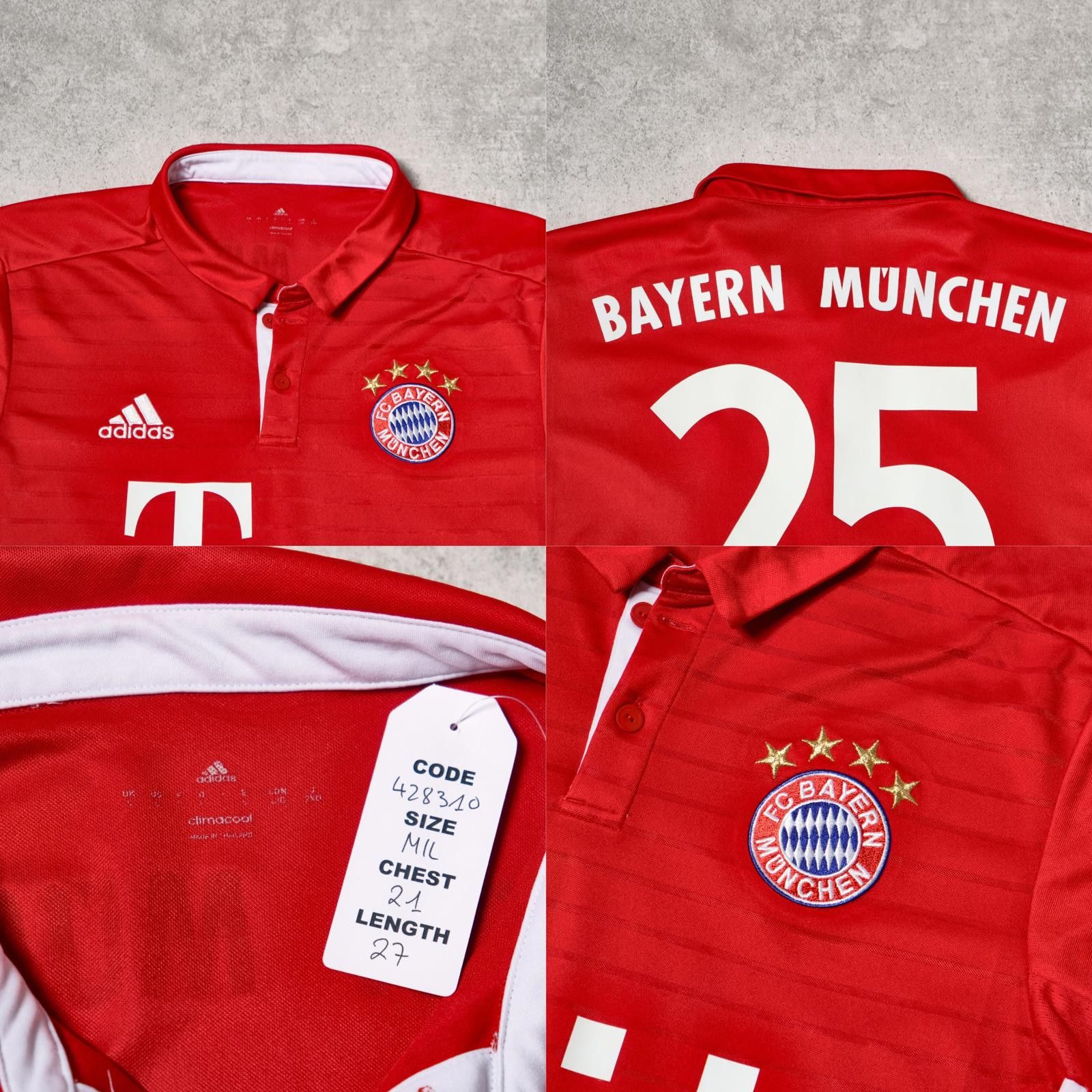 Adidas 2016/17 Bayern Munich Home Shirt Adidas Muller (M/L) Size US M / EU 48-50 / 2 - 5 Thumbnail