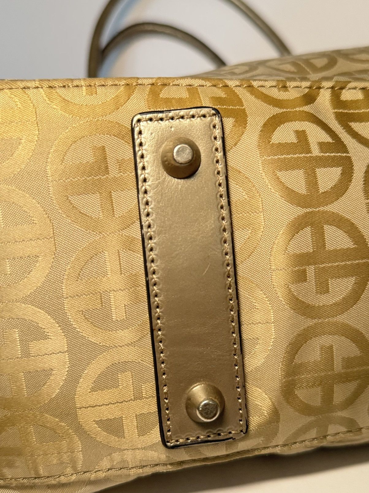 Giani Bernini Vintage Giani Bernini Gold Tan Monogram Handbag Size ONE SIZE - 2 Thumbnail