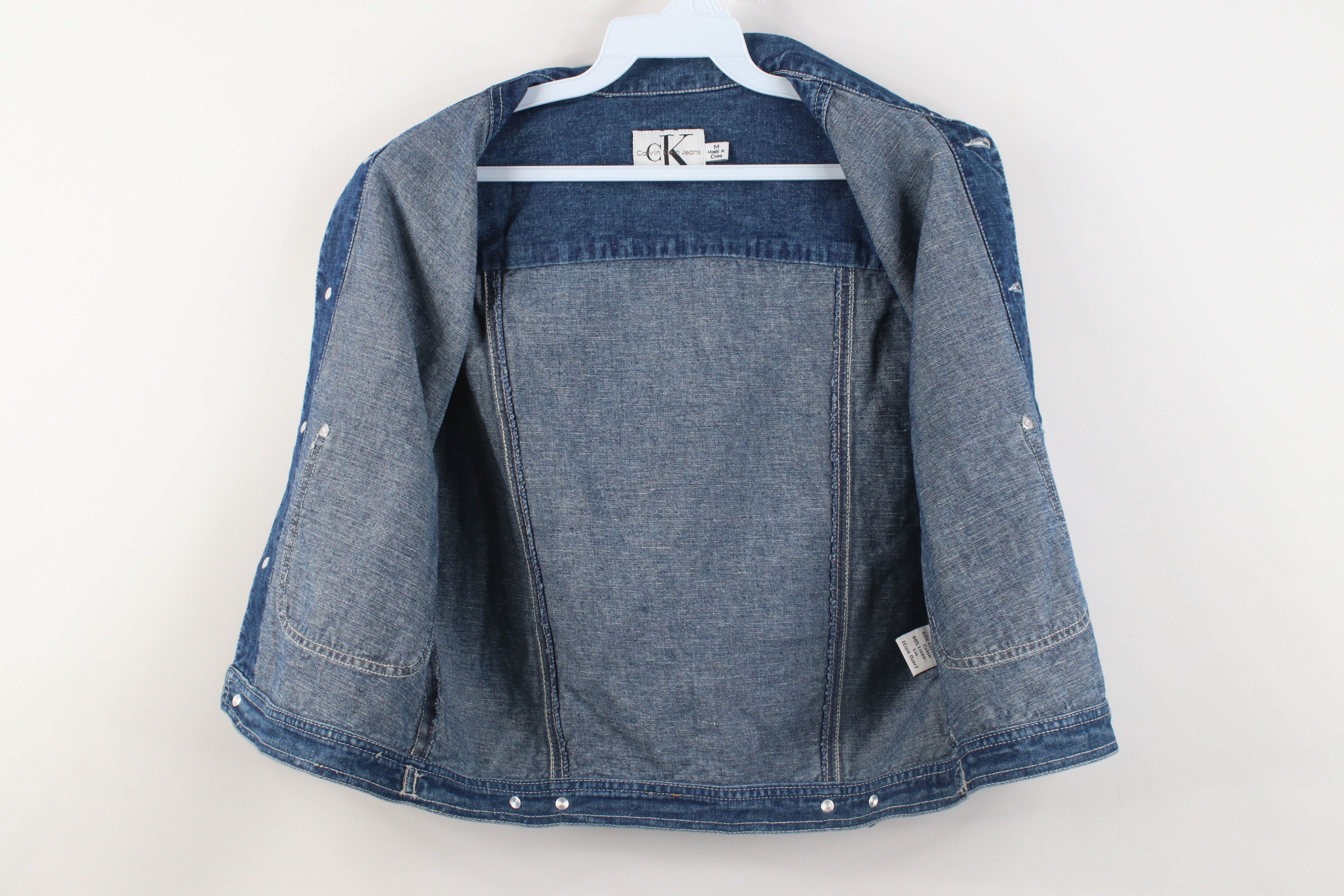 Calvin Klein Vintage 90s Calvin Klein Cropped Denim Trucker Vest Jacket Size M / US 6-8 / IT 42-44 - 8 Thumbnail