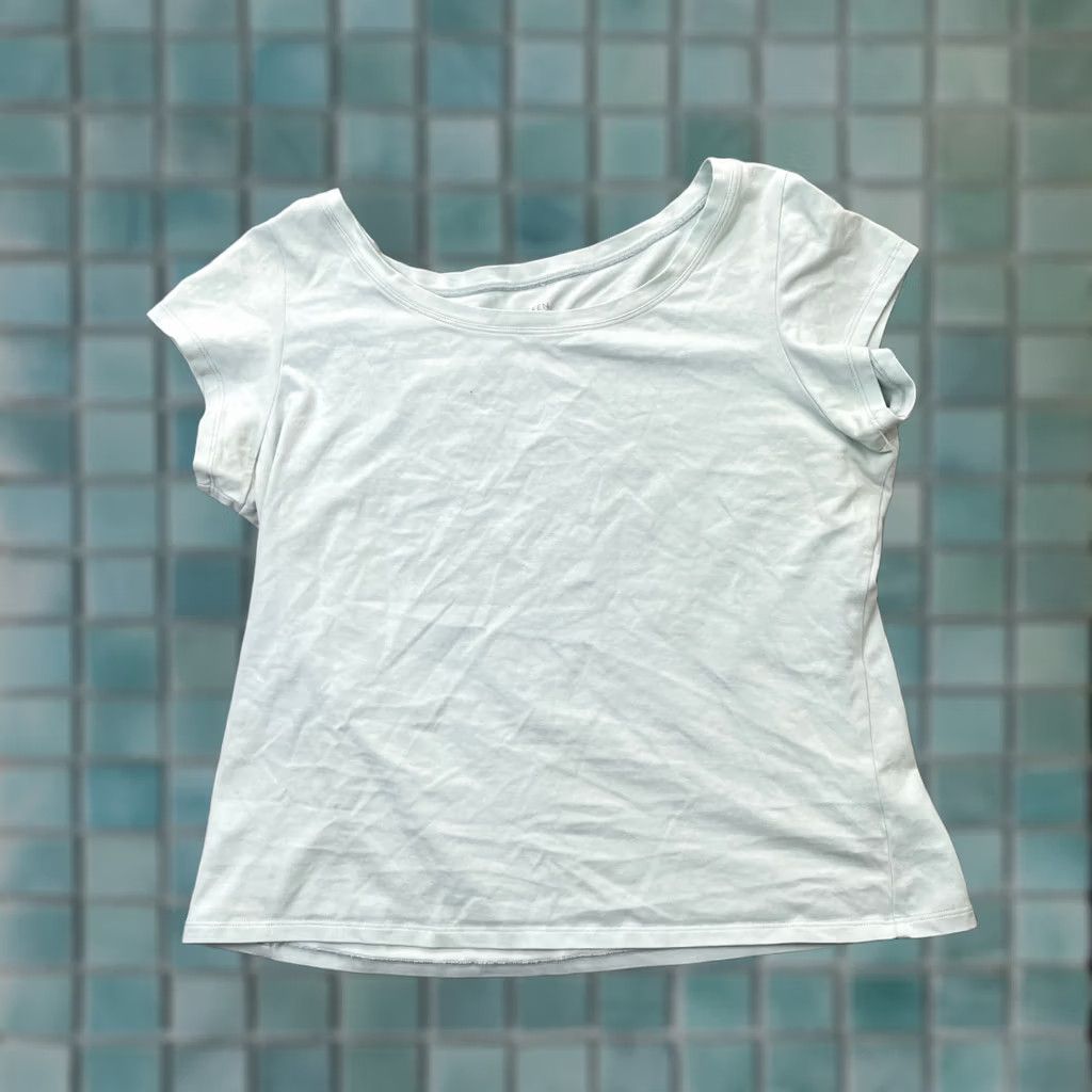 Eileen Fisher Eileen Fisher Shirt Womens Large Light Blue Scoop Neck Cap Sleeve Made in USA Size L / US 10 / IT 46 - 1 Thumbnail