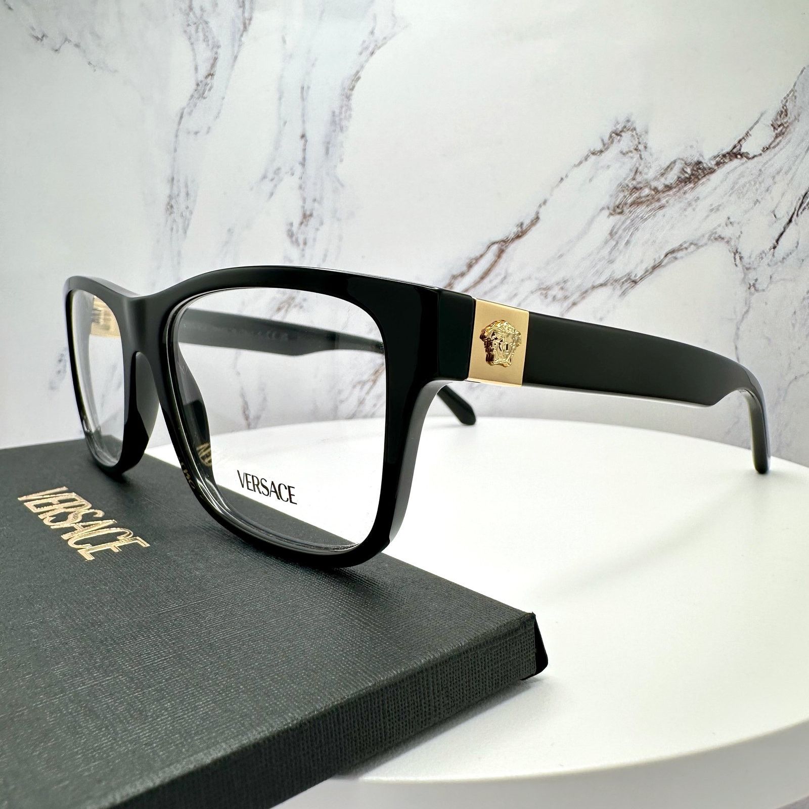 Versace New VERSACE Eyeglasses Black Square Gold Medusa Versace Size ONE SIZE - 18 Thumbnail