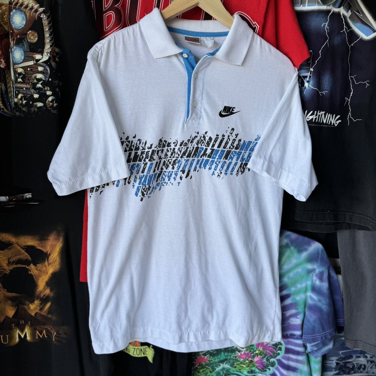 Nike × Vintage 80s Single Stiched Nike Court Tennis Vintage Polo Tee Shirt Size US M / EU 48-50 / 2 - 2 Thumbnail