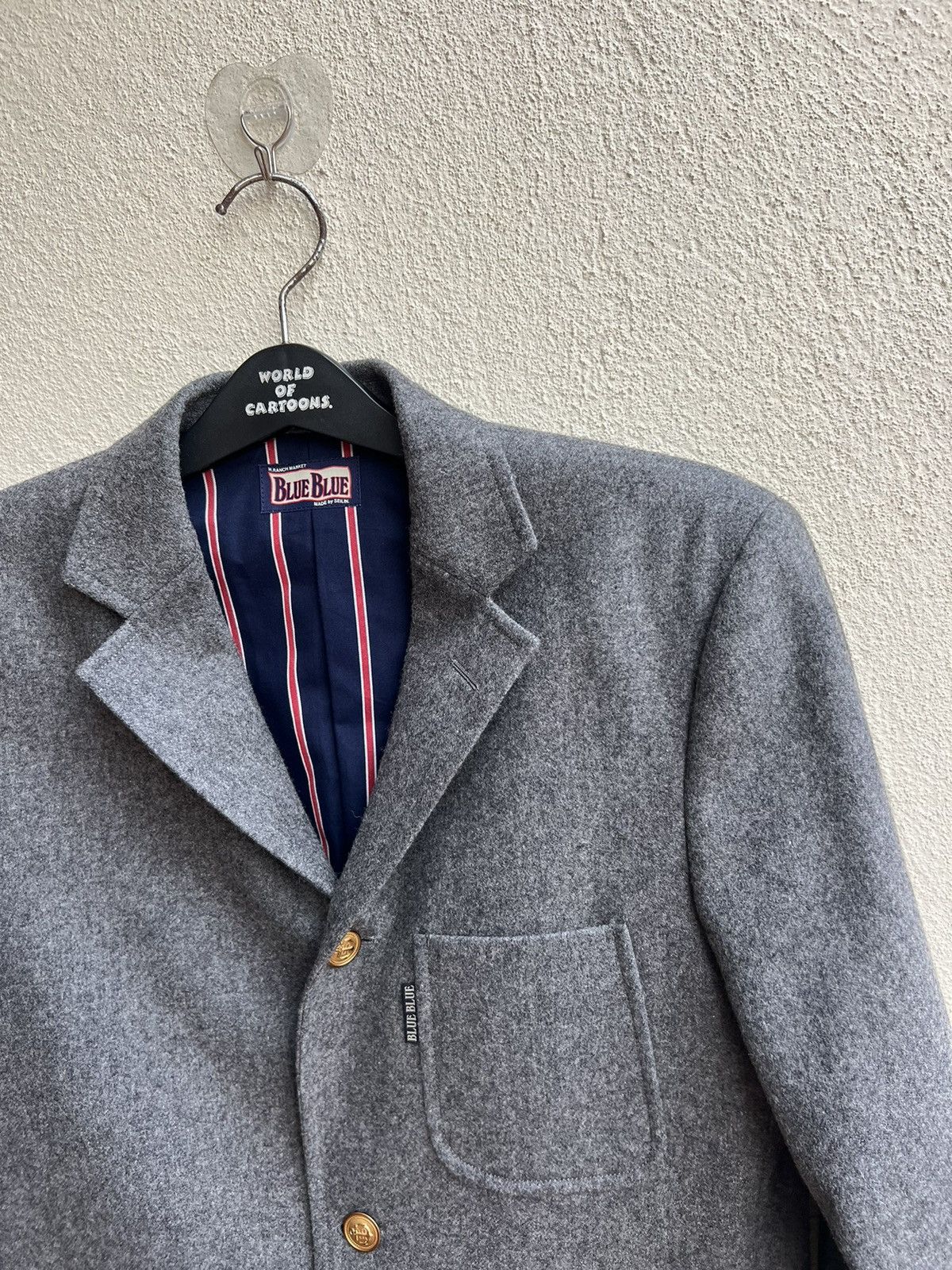 Blue Blue Japan Vintage Blue Blue Japan Grey Wool Coat Blazer Jacket Size US M / EU 48-50 / 2 - 7 Thumbnail