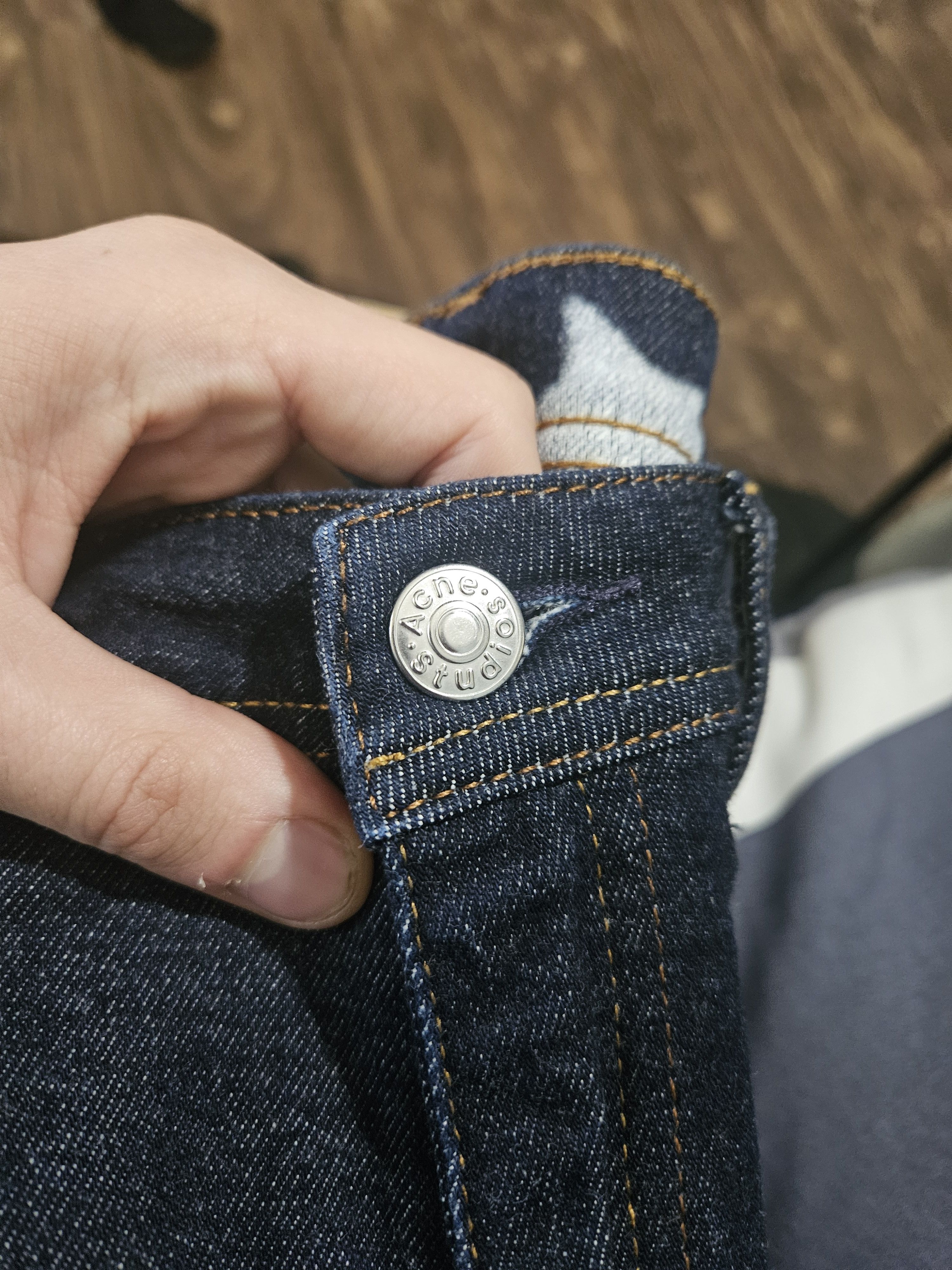 Acne Studios Blå Konst Climb Star P. Blue Denim Jeans Size US 27 - 8 Thumbnail