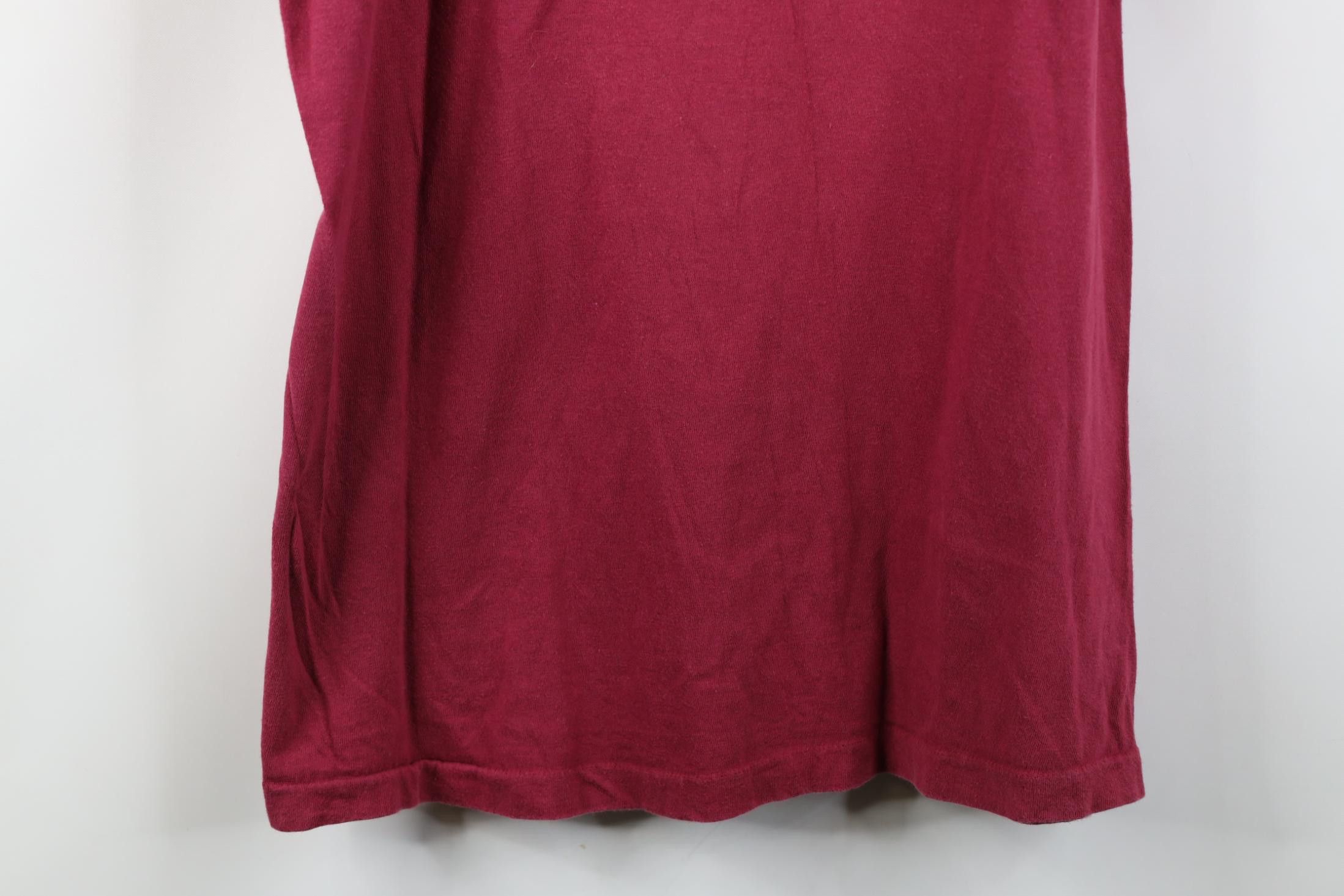 Vintage Vintage 90s Streetwear Blank Combed Cotton T-Shirt Red USA Size US L / EU 52-54 / 3 - 12 Thumbnail