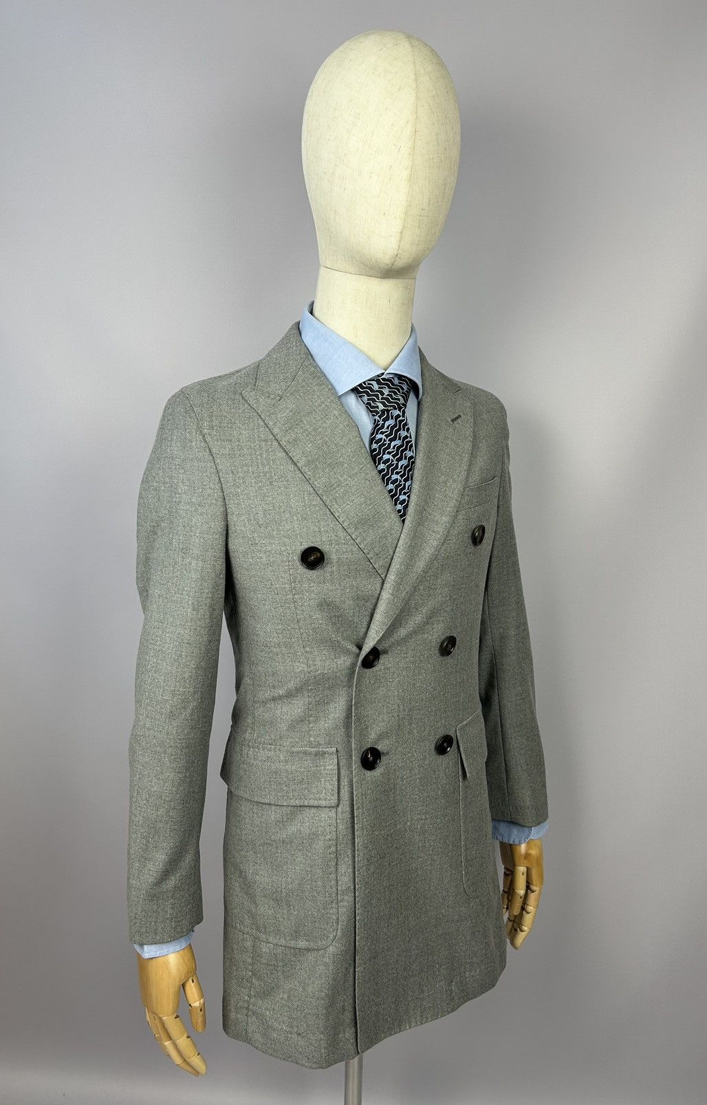 Designer × Paoloni Paoloni Quarantotto Double Breasted Wool Unlined Blazer EU46 Size 36R - 13 Thumbnail