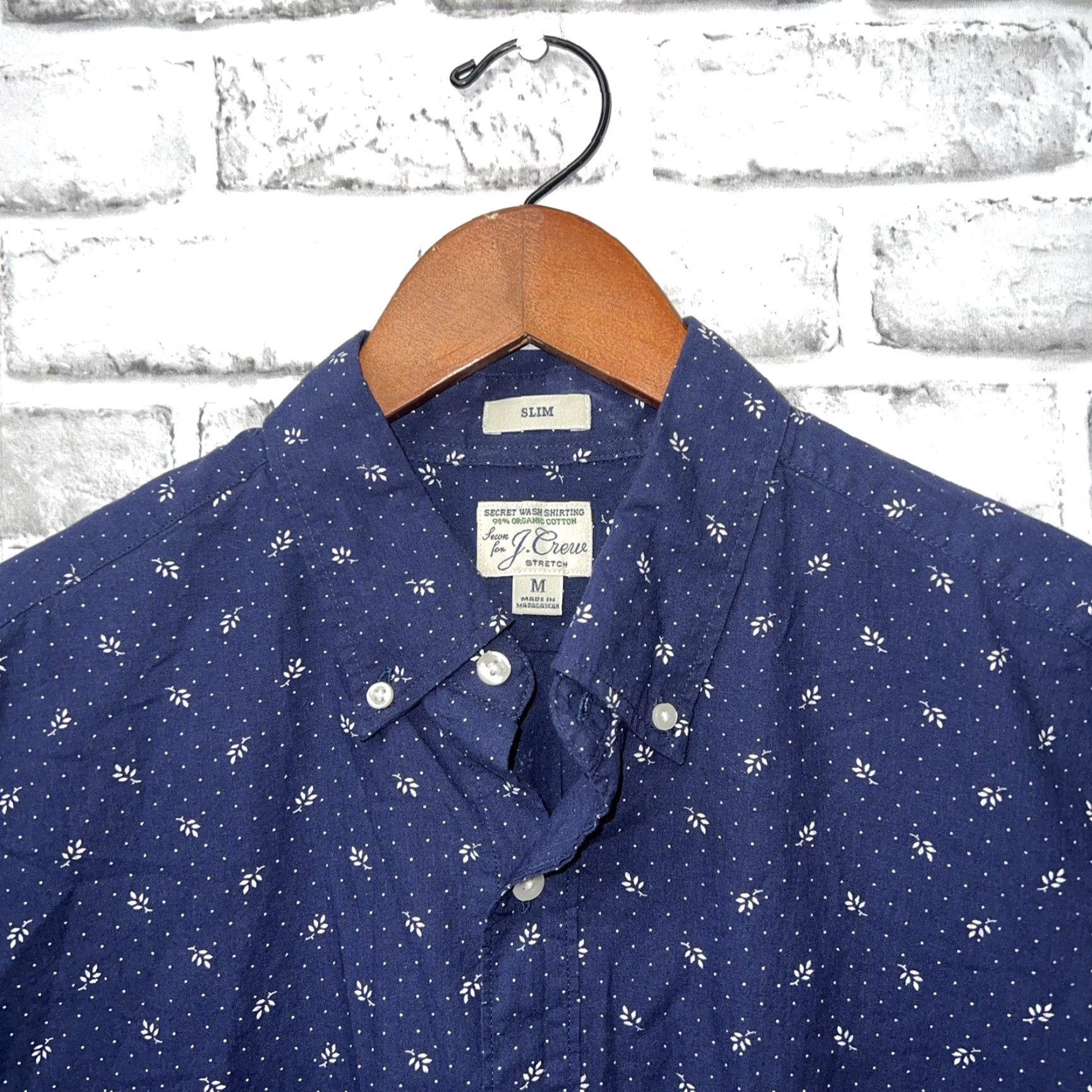 J.Crew J Crew Slim Blue Button Up Shirt Organic Cotton Mens Size M Size US M / EU 48-50 / 2 - 2 Thumbnail
