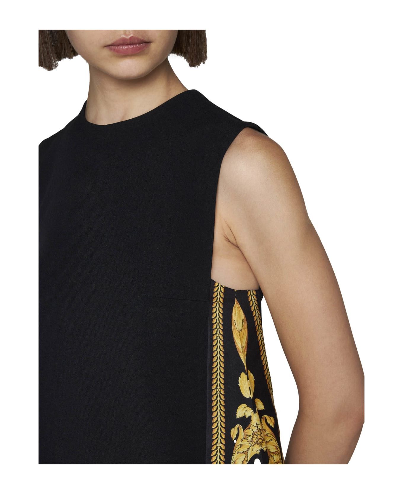 Versace o1y0226 Mini Dress in Black/Yellow Size M / US 6-8 / IT 42-44 - 3 Thumbnail