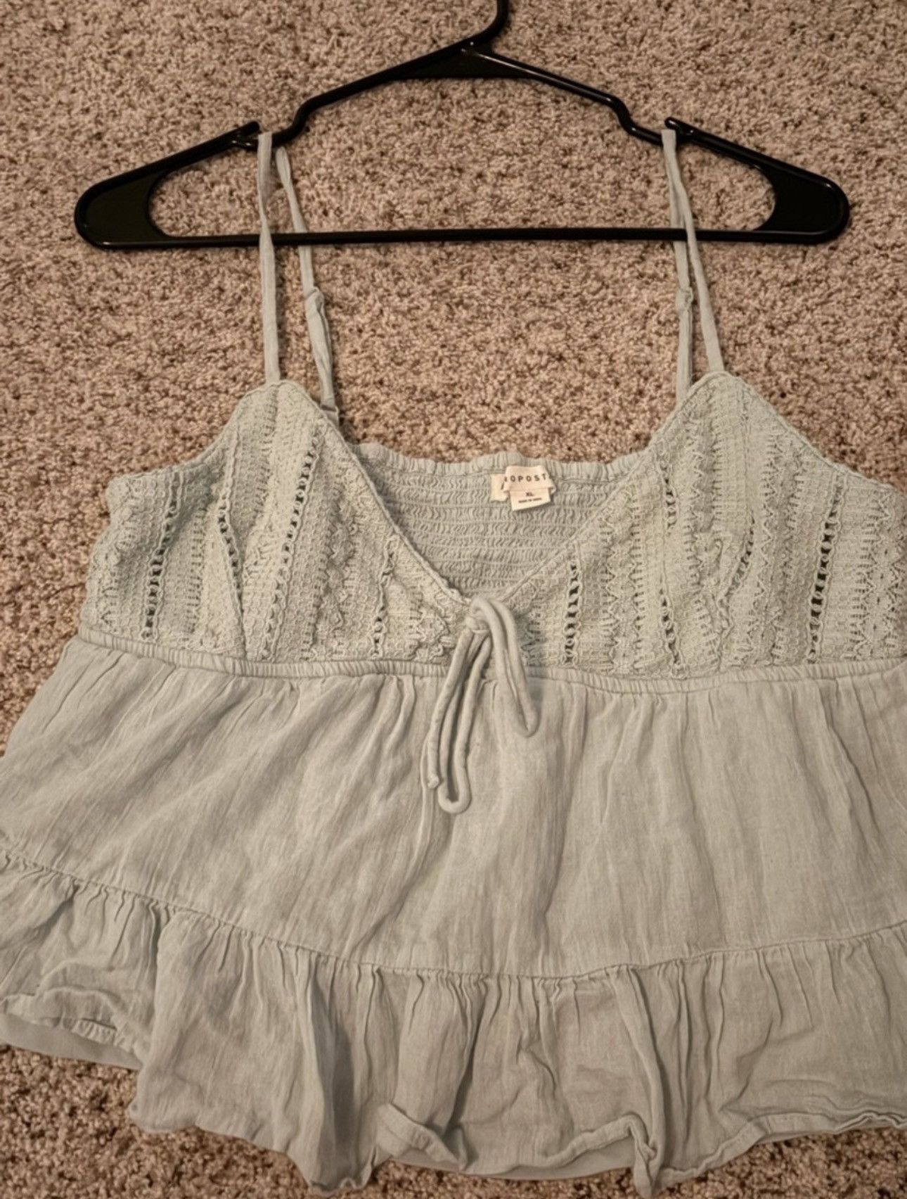 Aeropostale Aeropostale Pale Blue crochet tie front ruffle camisole Size XL / US 12-14 / IT 48-50 - 1 Thumbnail