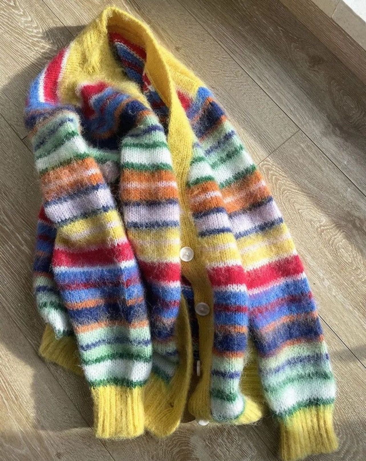 Japanese Brand × Vintage Colourfull sweater cardigan Size US L / EU 52-54 / 3 - 5 Thumbnail