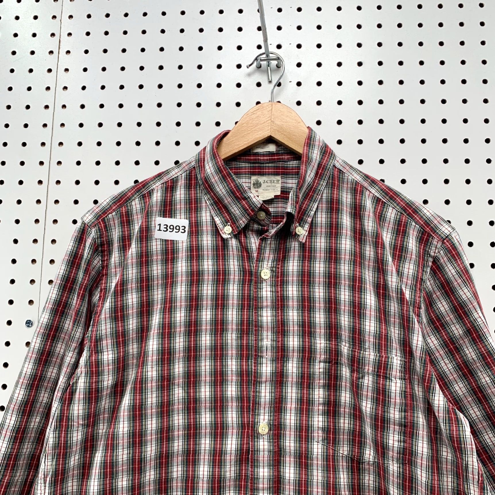 J.Crew J.Crew Button-Down Collared Shirt Red White Plaid Long Sleeve Medium 22x29.5 Shirt Mens Red Plaid 90s Dreams In Motion Size US M / EU 48-50 / 2 - 4 Thumbnail