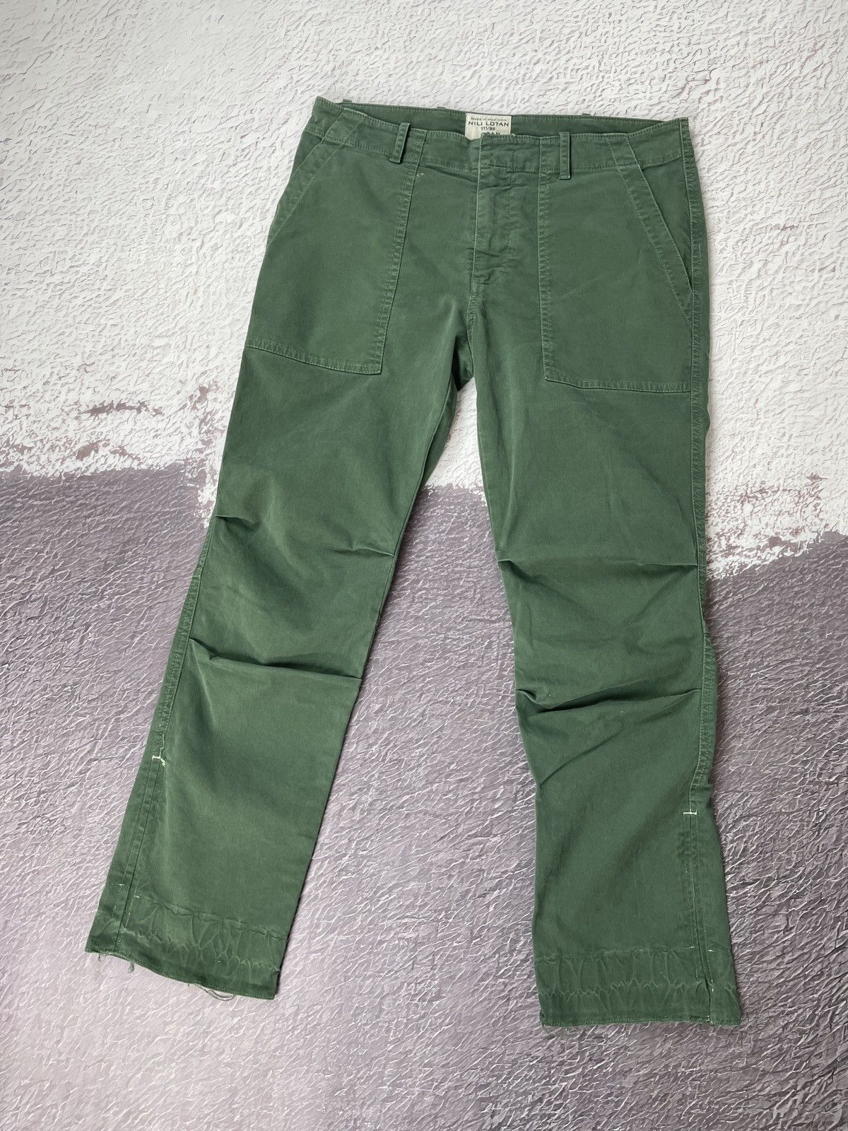 image of Made In USA x Nili Lotan Made In New York Raw Edge Crop Pants Womens in Green (Size 30)