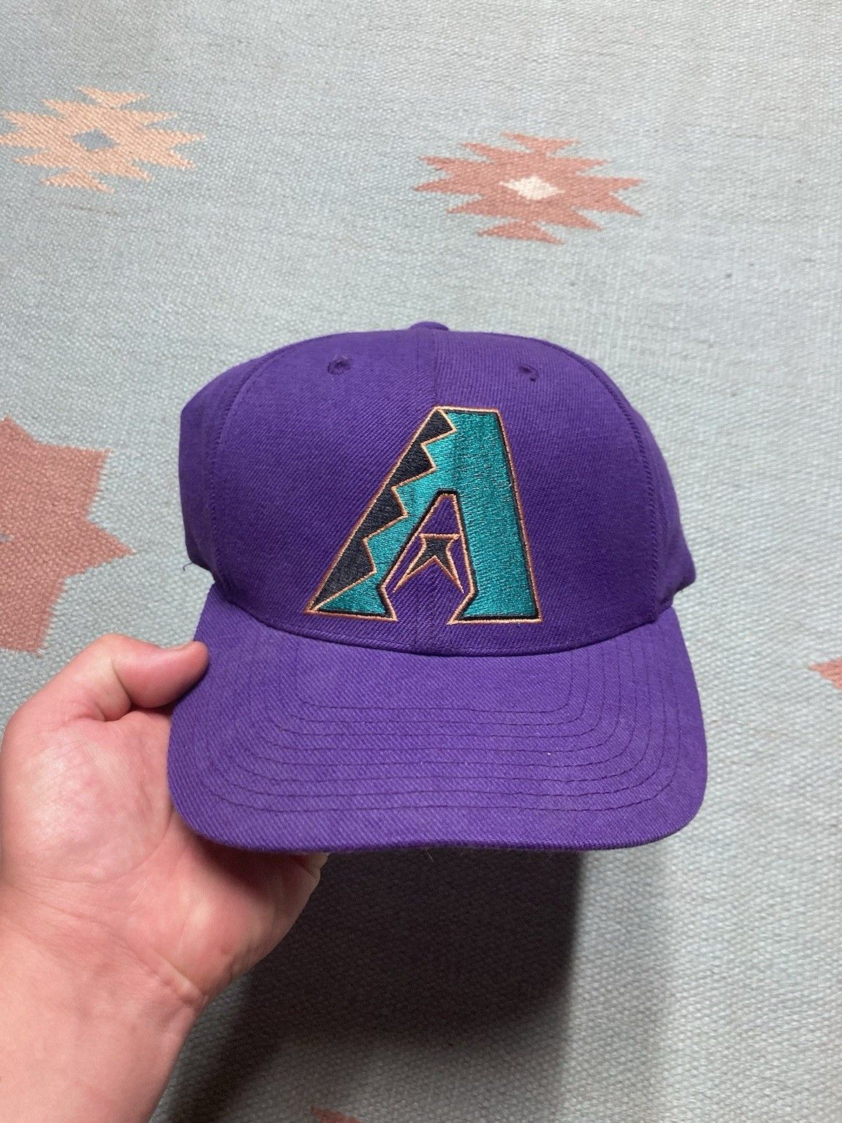 Vintage 90s SnapBack hat Arizona diamondbacks big logo wool blend Size ONE SIZE - 2 Thumbnail