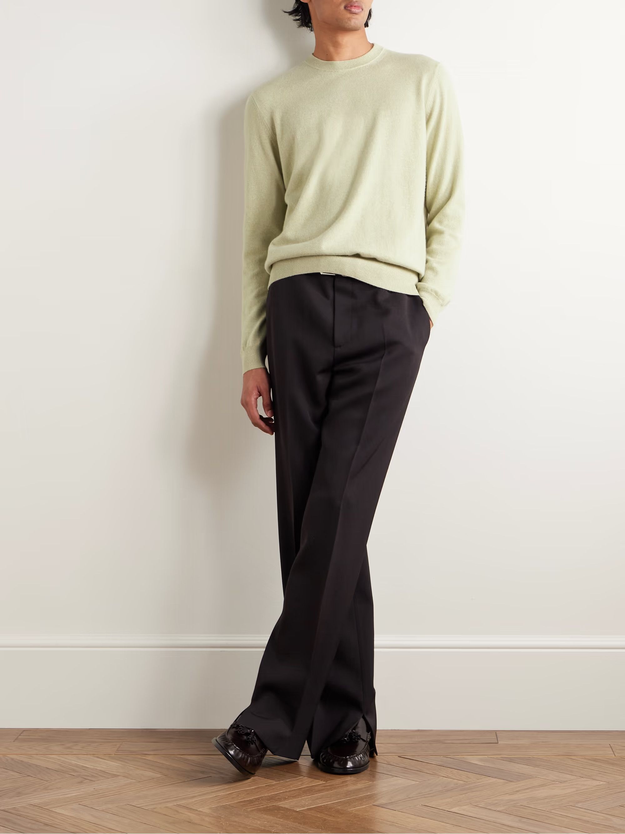 Loro Piana o1w1db10226 FAO2561 Classic Crewneck Sweater in Light Green Size US L / EU 52-54 / 3 - 2 Thumbnail