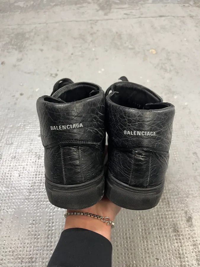 Balenciaga 2000s Balenciaga Arena Grey Leather High-Top Sneakers Size US 8.5 / EU 41-42 - 5 Thumbnail