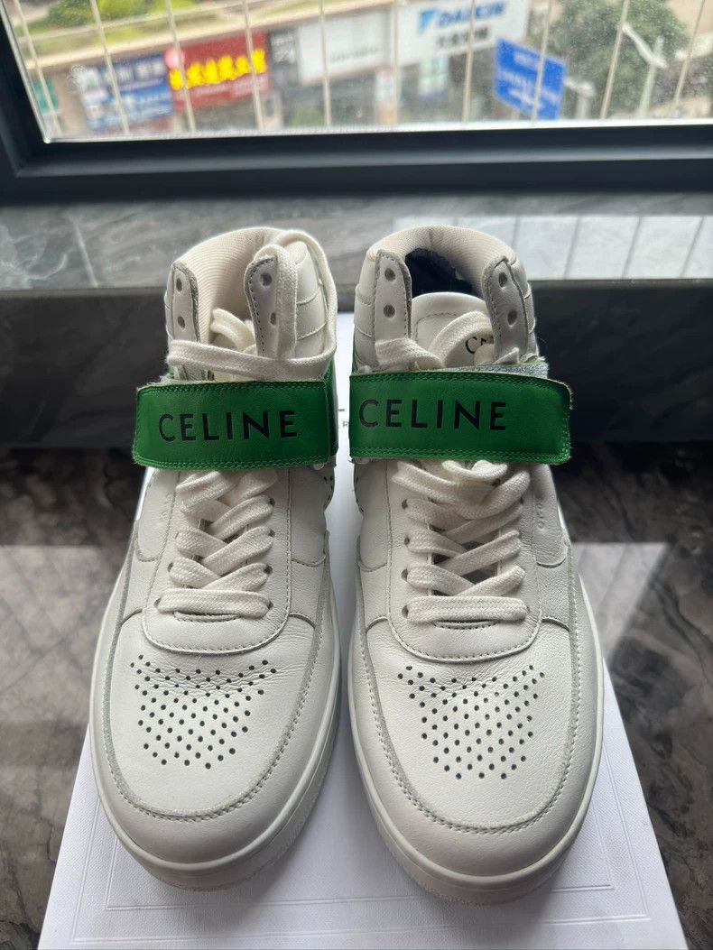 Celine Celine High Top Sneakers in White Green Size US 6 / EU 39 - 3 Thumbnail