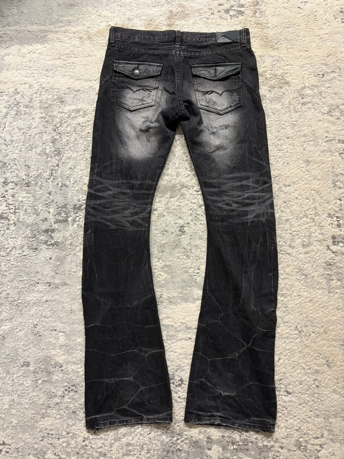 GOSTAR DE FUGA Fuga - Curve Leg Flared Distressed Denim Size US 33 - 9 Thumbnail