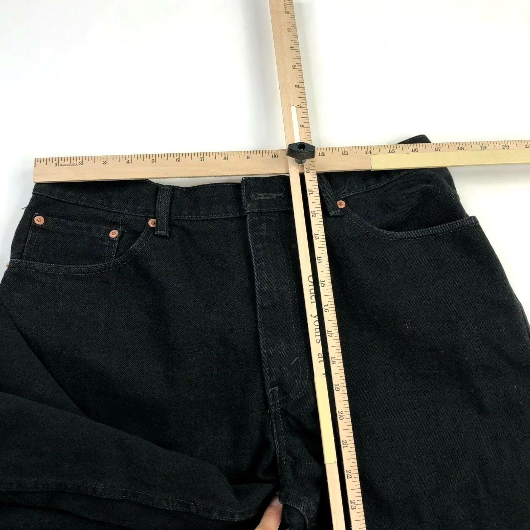 Levi's Levis 550 Relaxed Fit Jeans 38 x 34 Black Denim USA 90s Grunge Orange Tab Mens Jeans Size US 36 / EU 52 - 6 Thumbnail