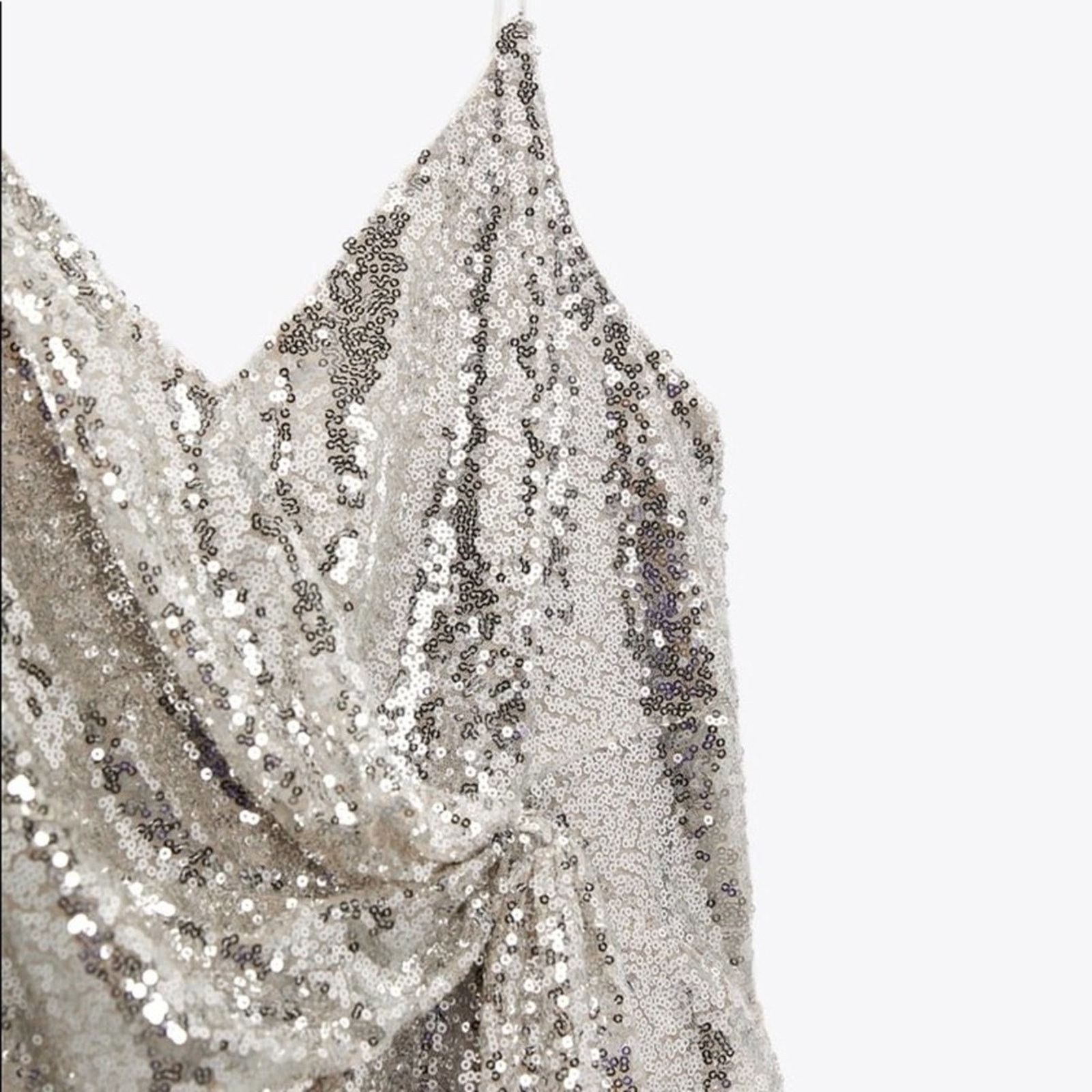 Zara ZARA BLOGGER FAVORITE KNOTTED SEQUIN DRESS Size XS / US 0-2 / IT 36-38 - 15 Thumbnail