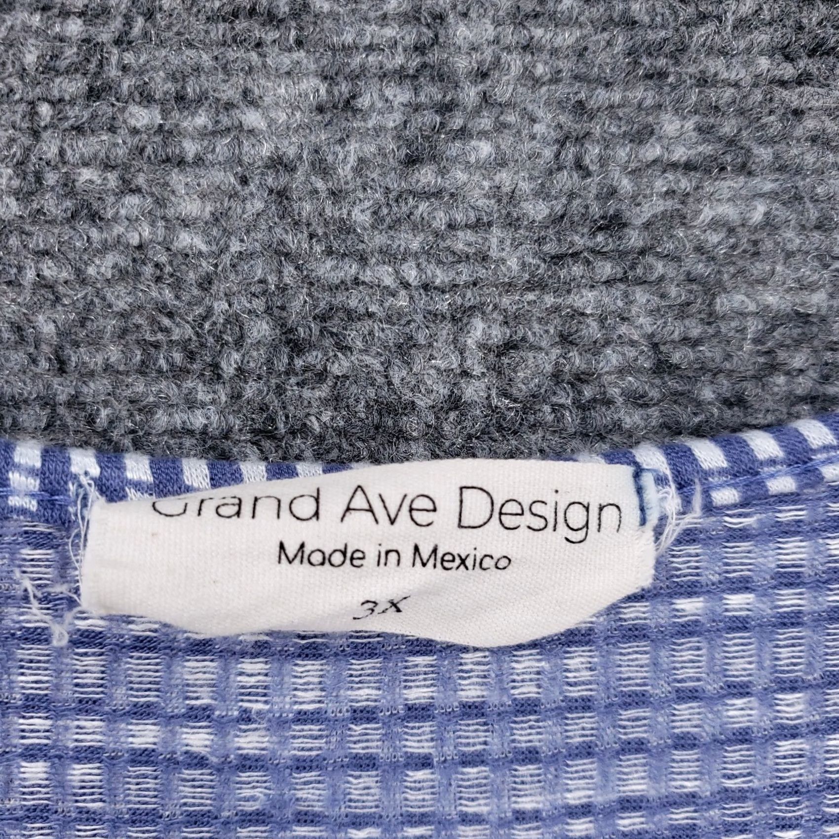 Vintage Grand Ave Design Blouse Womens 3X Blue Top Women Plus Knit Button Short Sleeve Mexico Size XXL / US 16-18 / IT 52-54 - 7 Thumbnail