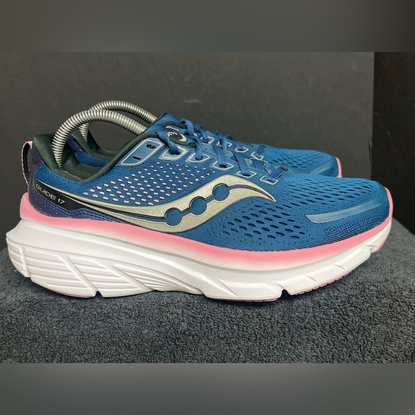 Saucony Saucony Guide 17 Shoes Navy Orchid Road Jogging Stability Size US 9 / IT 39 - 2 Thumbnail