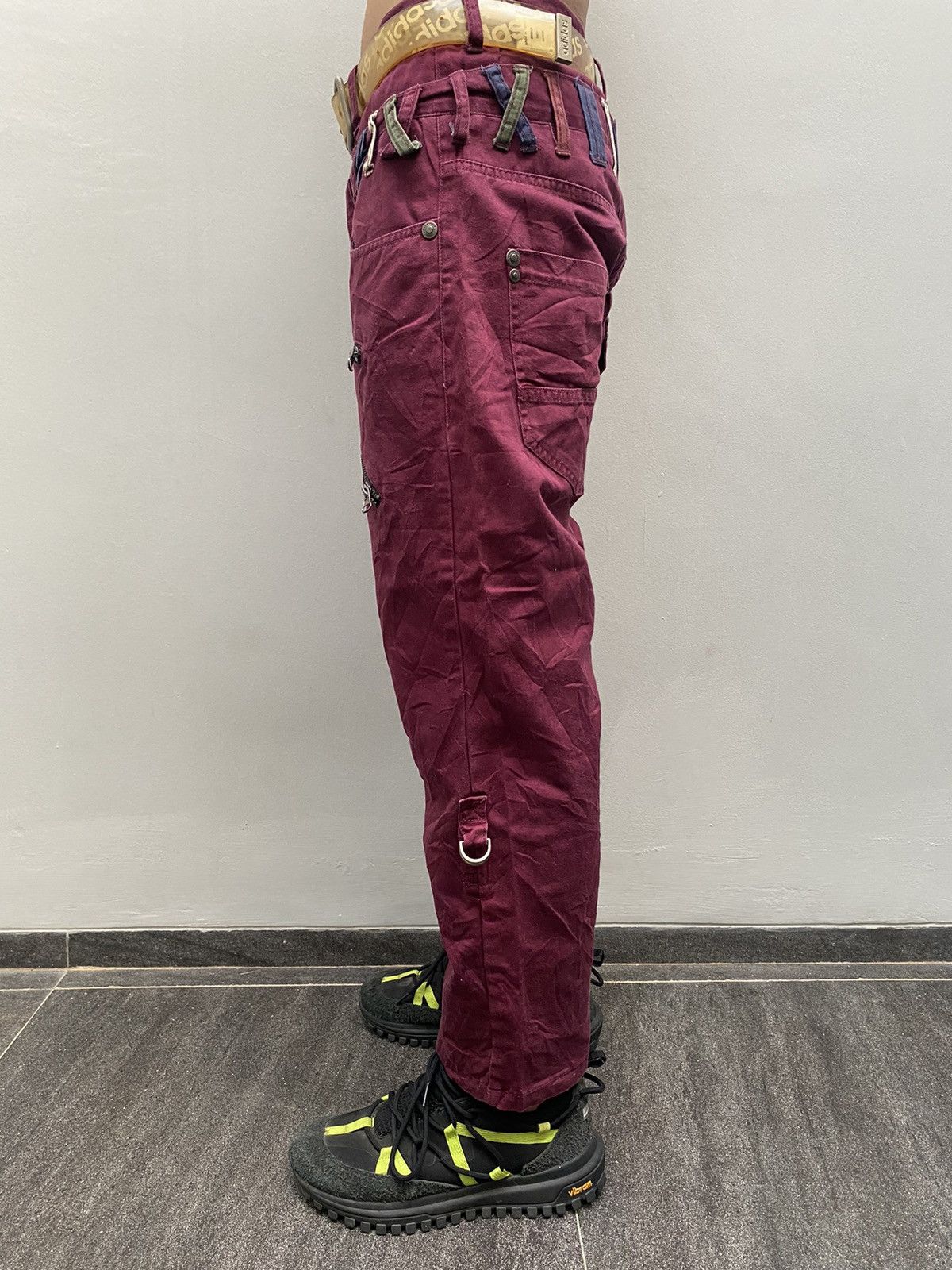 If Six Was Nine × Japanese Brand × Seditionaries Double Focus Double Waist Goth Burgundy Pants Size US 31 - 2 Thumbnail