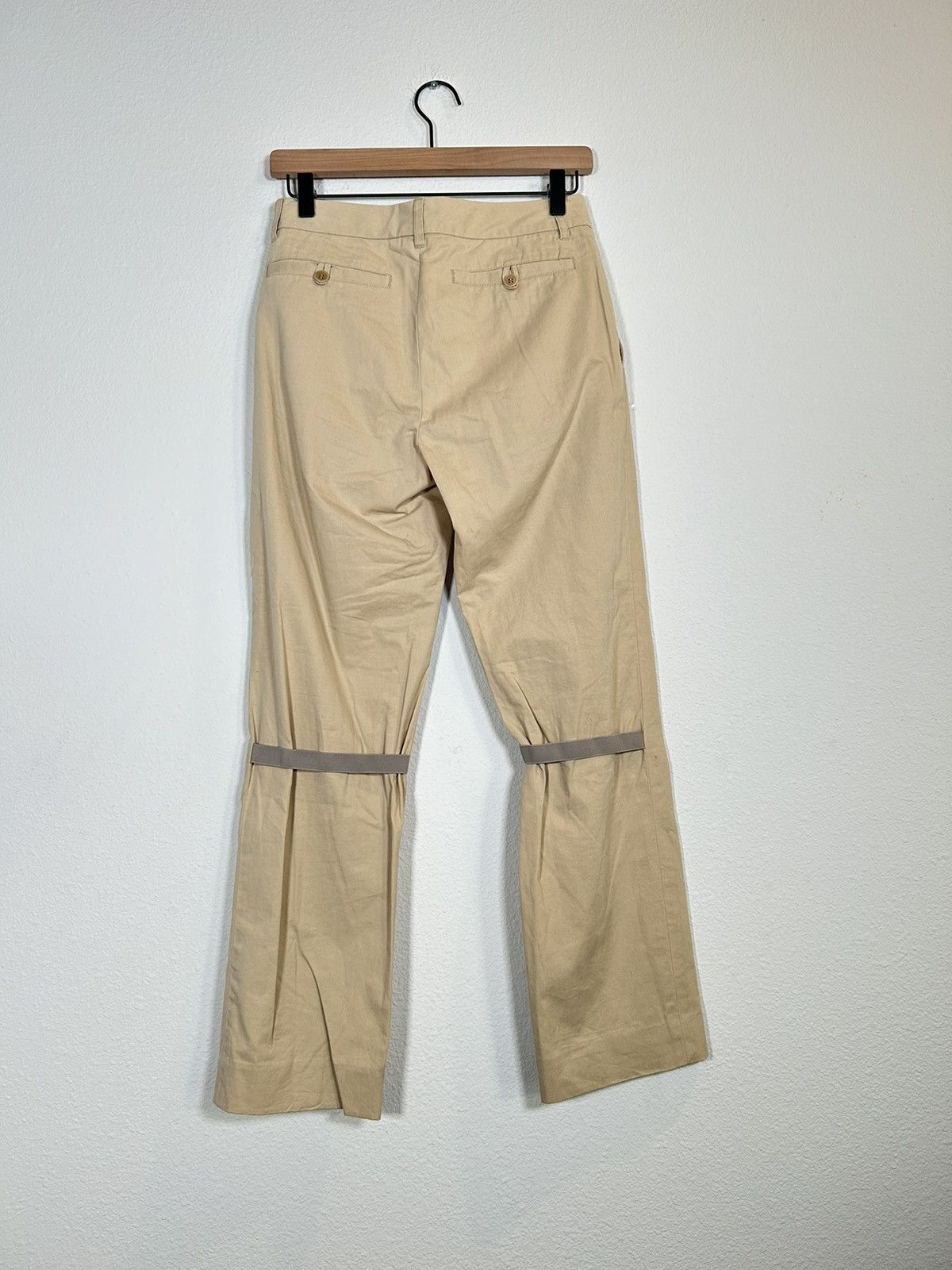 image of Helmut Lang Ss98 Bondage Elastic Khaki Pants in Beige, Men's (Size 27)