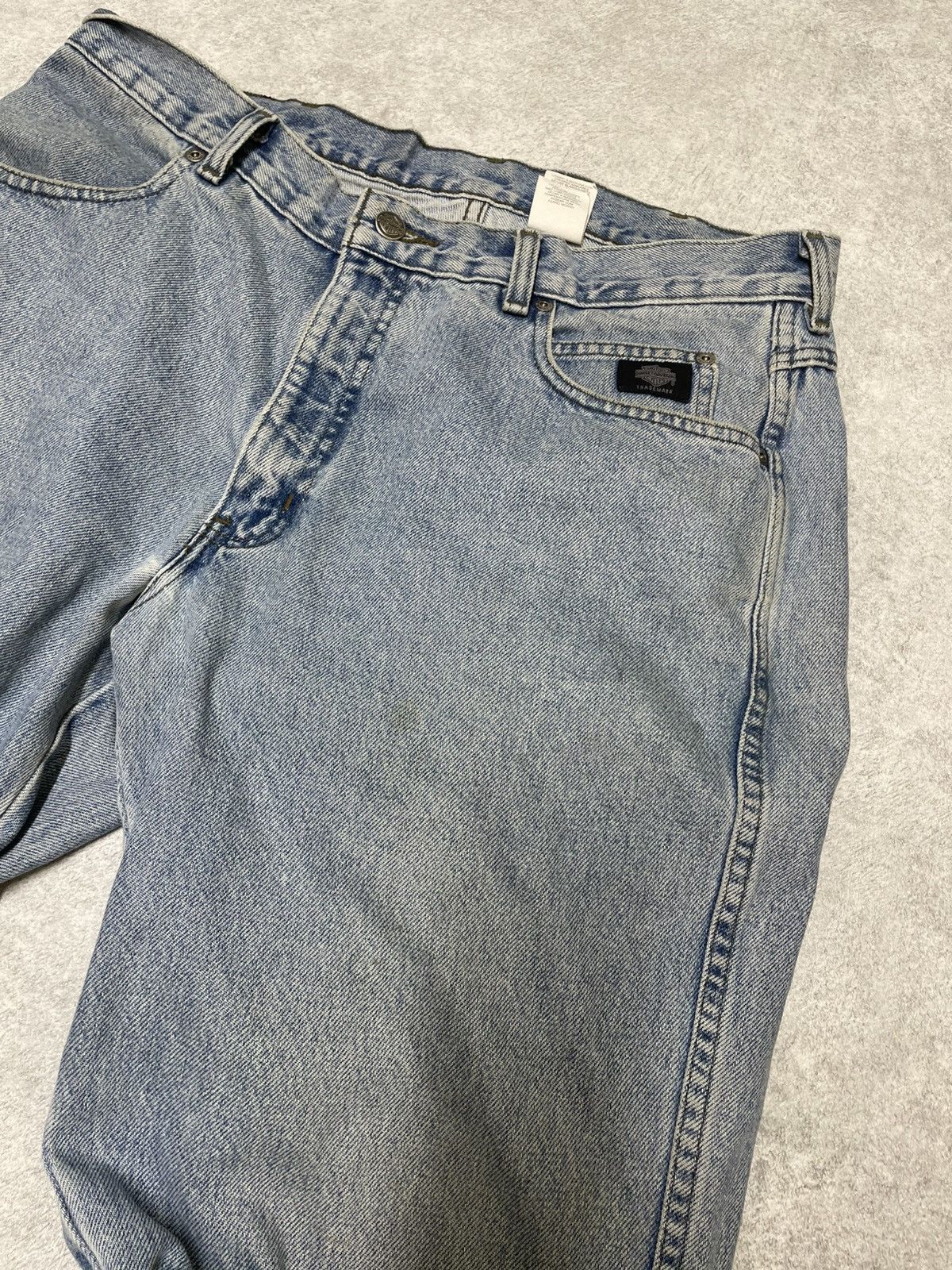 Harley Davidson × Vintage Vintage Rare Harley Davidson Trademark Logo Denim Jeans Size US 32 / EU 48 - 5 Thumbnail