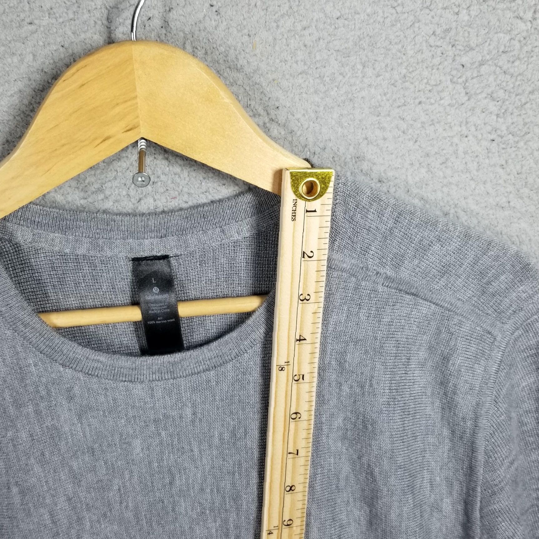 Lululemon Lululemon Sweater Mens Large Gray Merino Wool Crewneck Pullover Lightweight Size US L / EU 52-54 / 3 - 6 Thumbnail