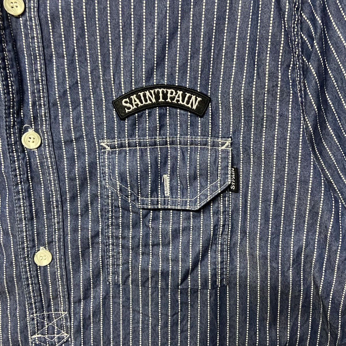 Japanese Brand Saintpain Stripe Button Up Long Sleeve Shirt Size US M / EU 48-50 / 2 - 2 Thumbnail