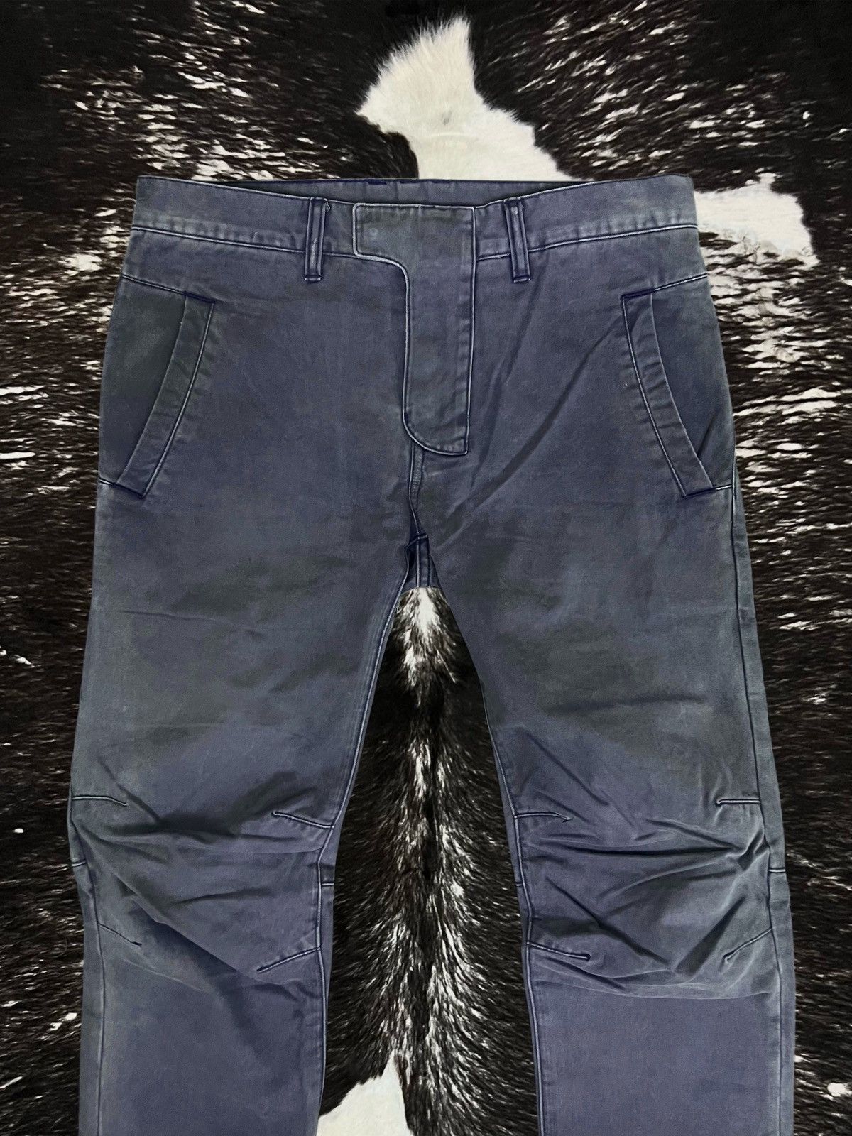 Balmain Balmain SS13 3D Dirt-Wash Navy Chino Biker Size US 29 - 3 Thumbnail