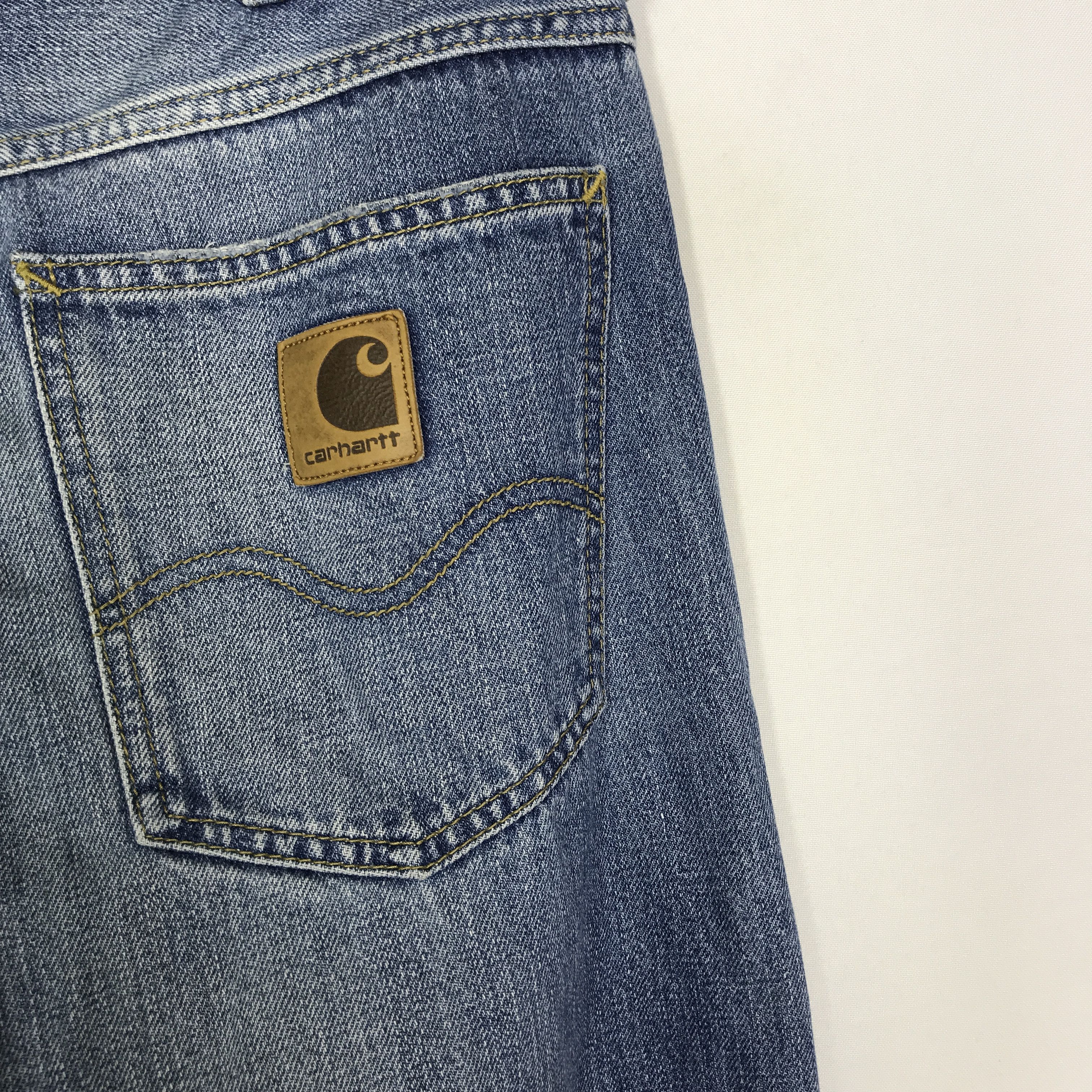 VTG Carhartt Western Pant Jeans Blue Denim Pants Size 29X34