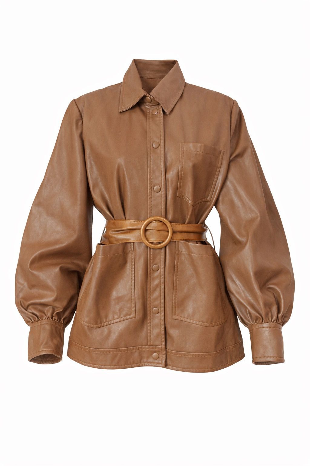 Samsoe Samsoe Camel Vestine soft faux leather Jacket with belt Size XL / US 12-14 / IT 48-50 - 1 Thumbnail