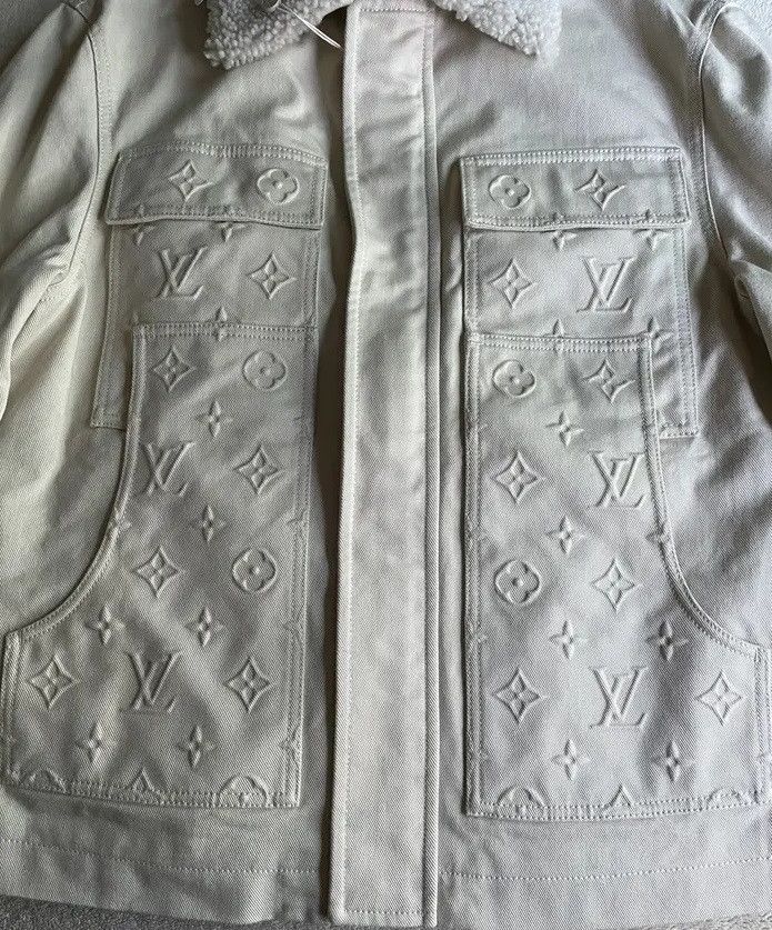 Louis Vuitton Louis Vuitton Beige Monogram Workwear Denim Jacket Size US S / EU 44-46 / 1 - 3 Thumbnail