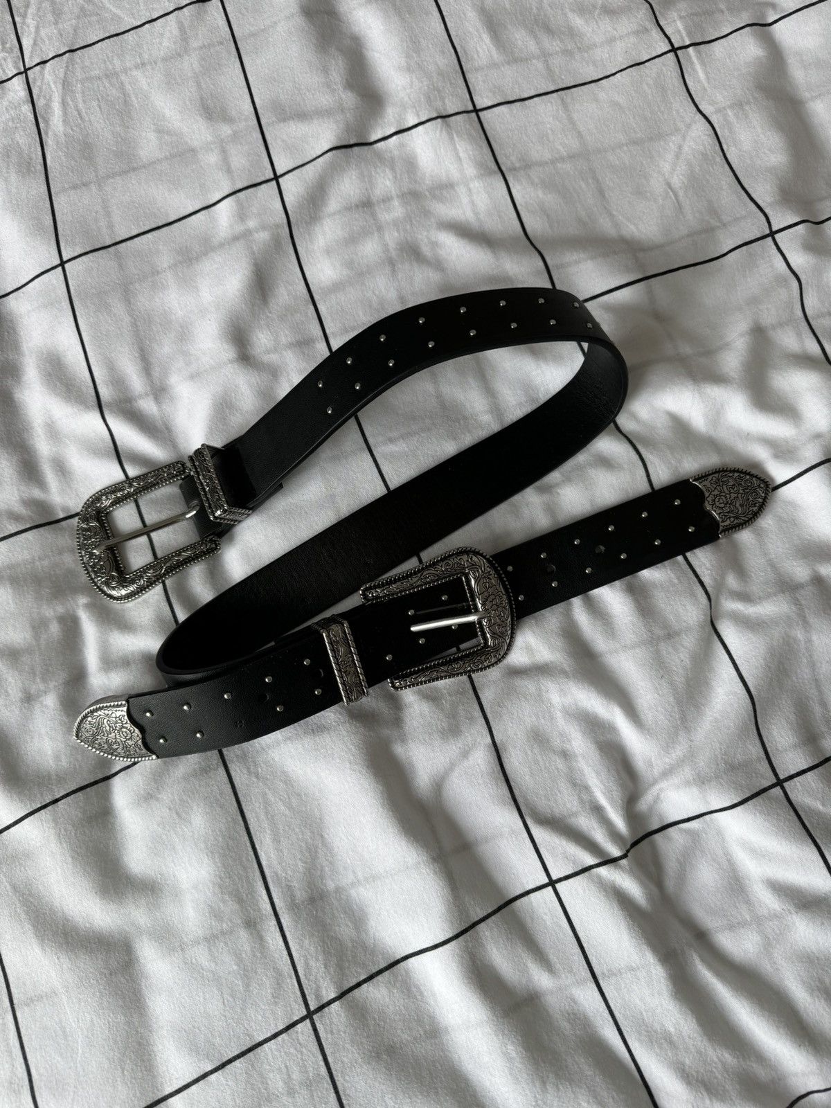 Japanese Brand Vintage Belts Y2K Rhinestones Punk leather belt Japanese Size ONE SIZE - 8 Thumbnail