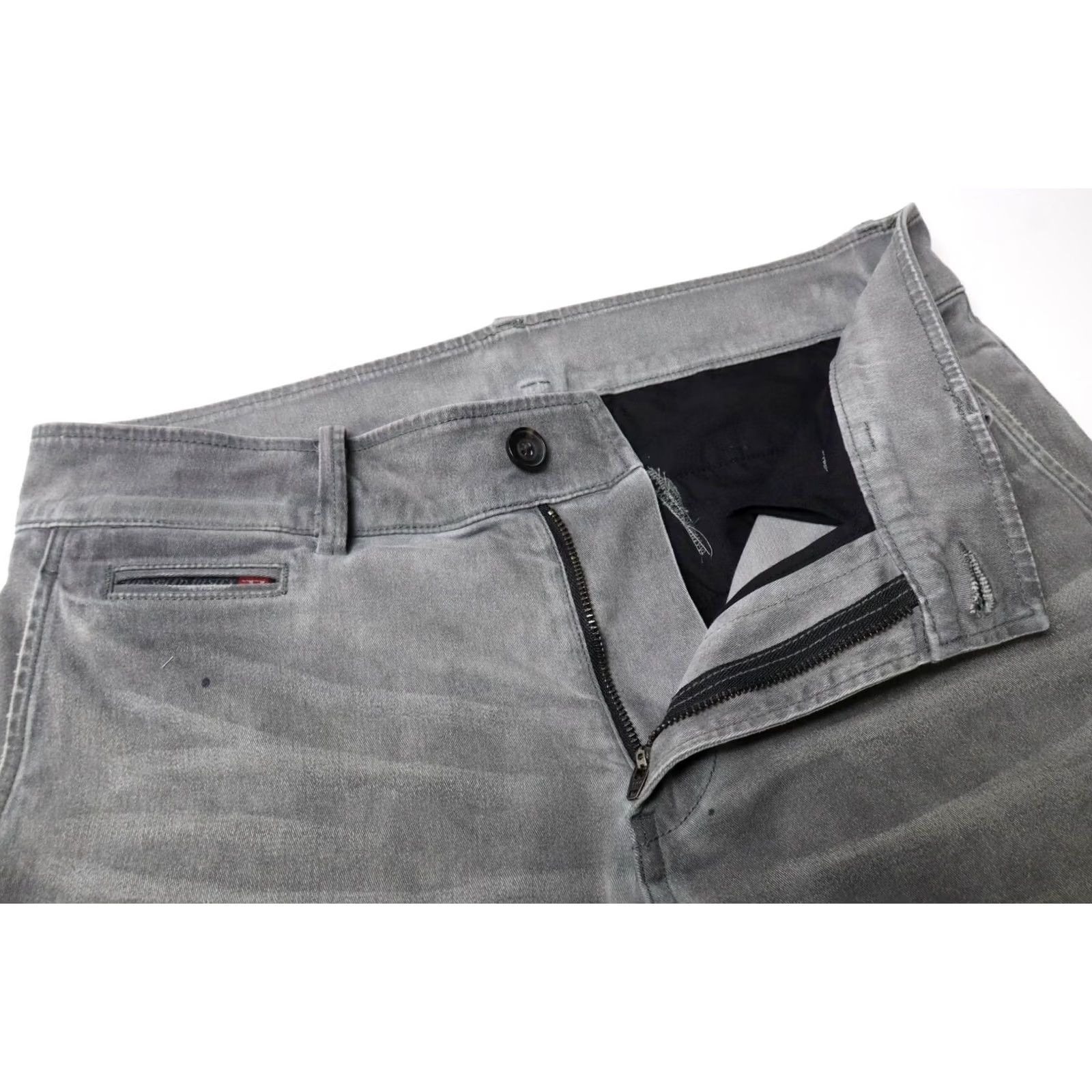 Diesel DIESEL Jeans Men's W29 Grey Chino Stretched Whiskers Zip Fly Fade Effect Size US 29 - 4 Thumbnail