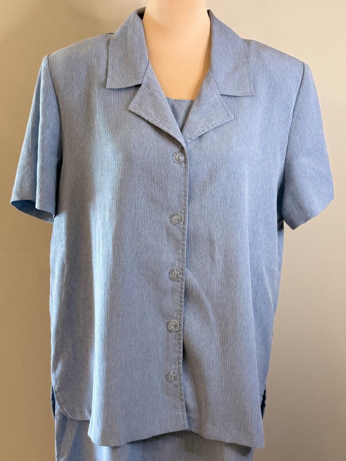 Blair Blair vintage blue long tank dress & jacket suit set SZ 20P Size 42" / US 20 - 2 Thumbnail
