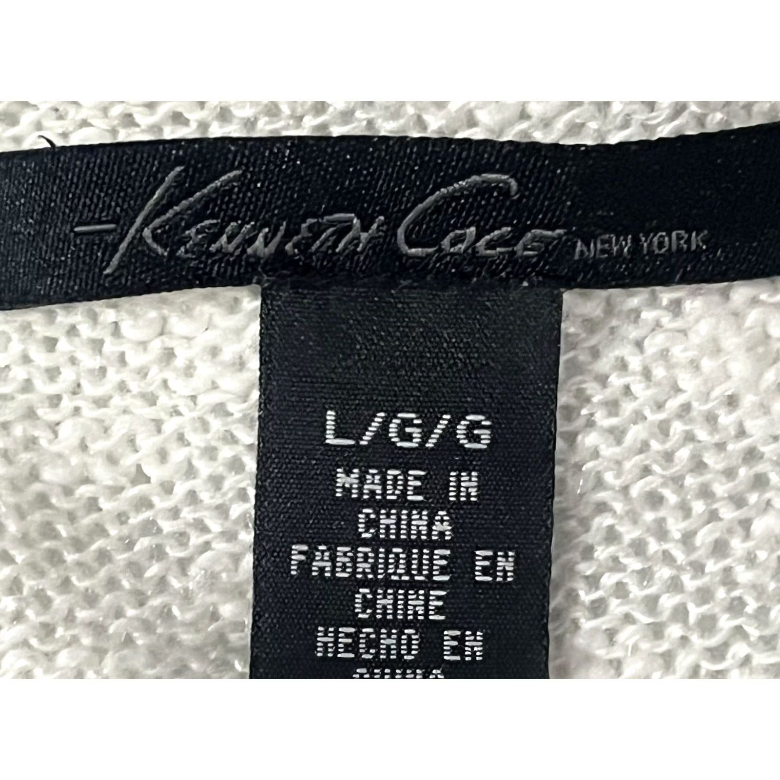 Kenneth Cole Kenneth Cole Cardigan Women L Open Knit Beige Ivory Classic Preppy American Size L / US 10 / IT 46 - 6 Thumbnail